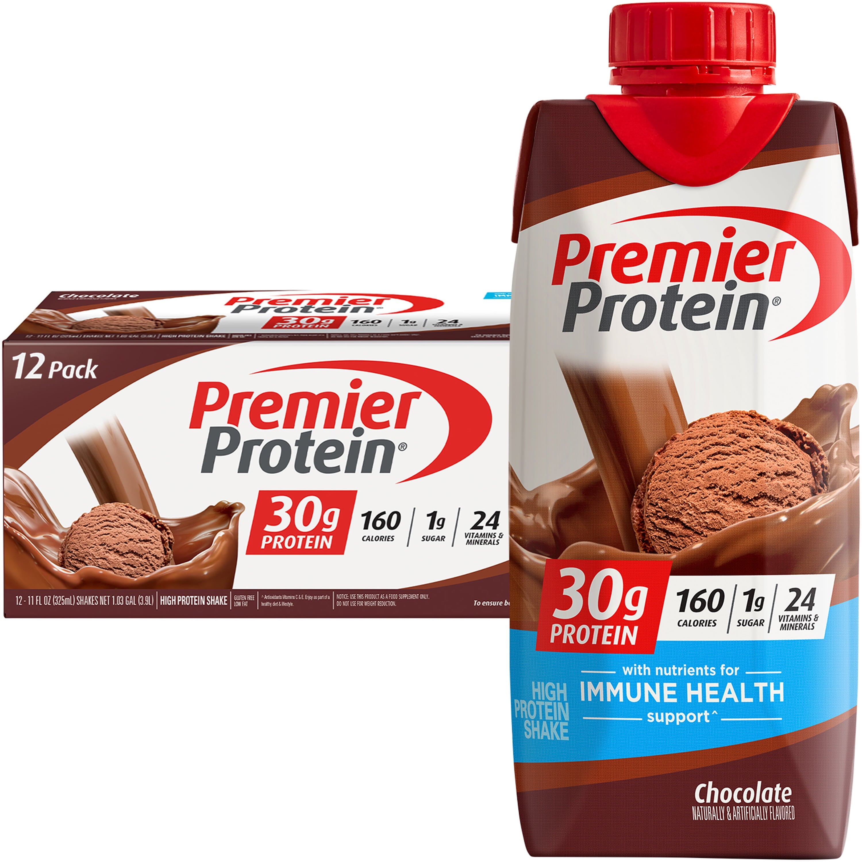 Premier Protein Shake, Chocolate, 30g Protein, 11 Fl Oz, 4 Ct
