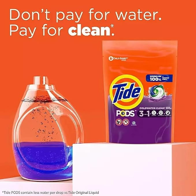 TIDE PODS Laundry Detergent Soap Pacs, Spring Meadow Scent, Powerful 3-in-1 Clean, HE Compatible, 39 Count (1 Bag)
