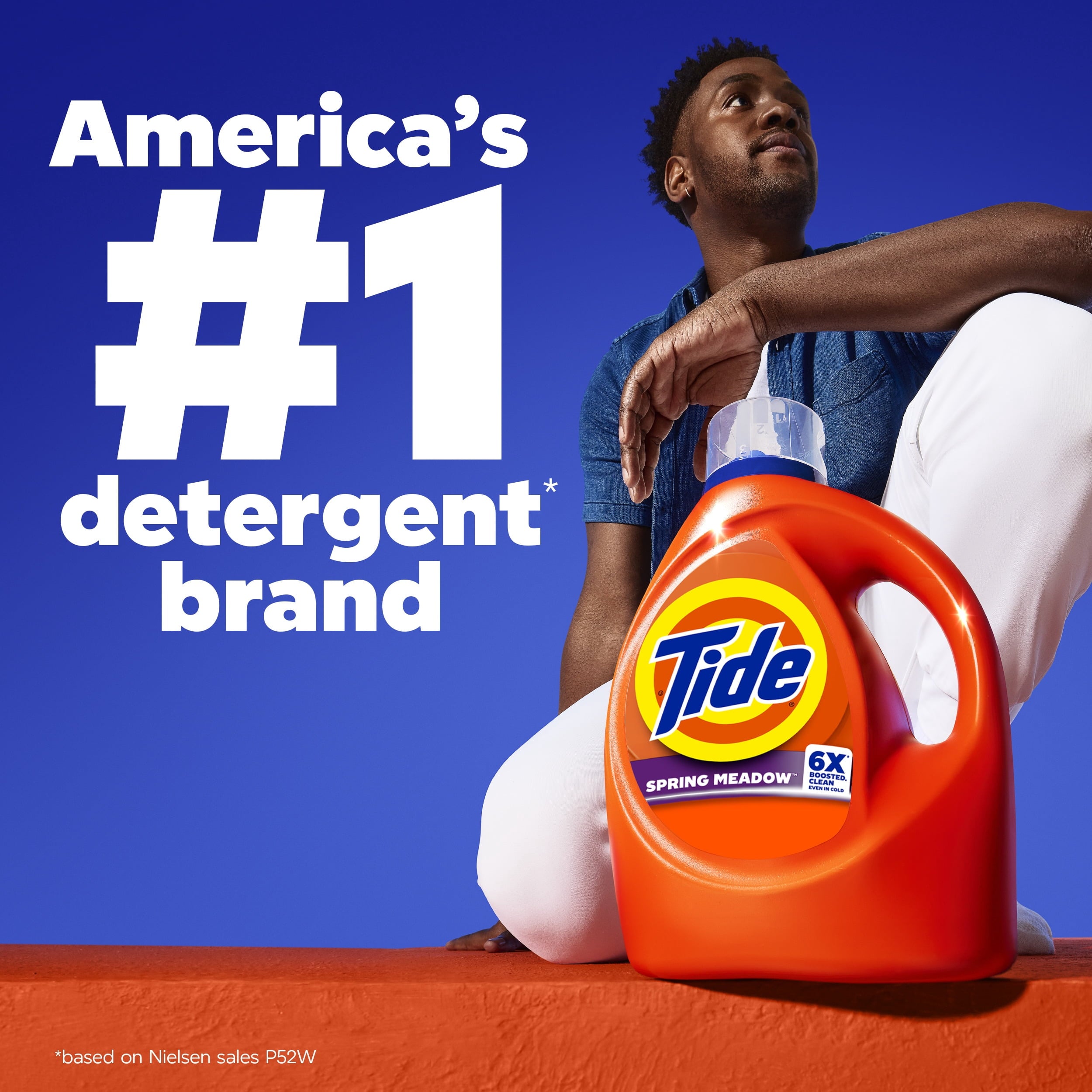 Tide Laundry Detergent Liquid with 6X Boosted Cleaning Power, Spring Meadow Scent, 158 fl oz, 126 Loads