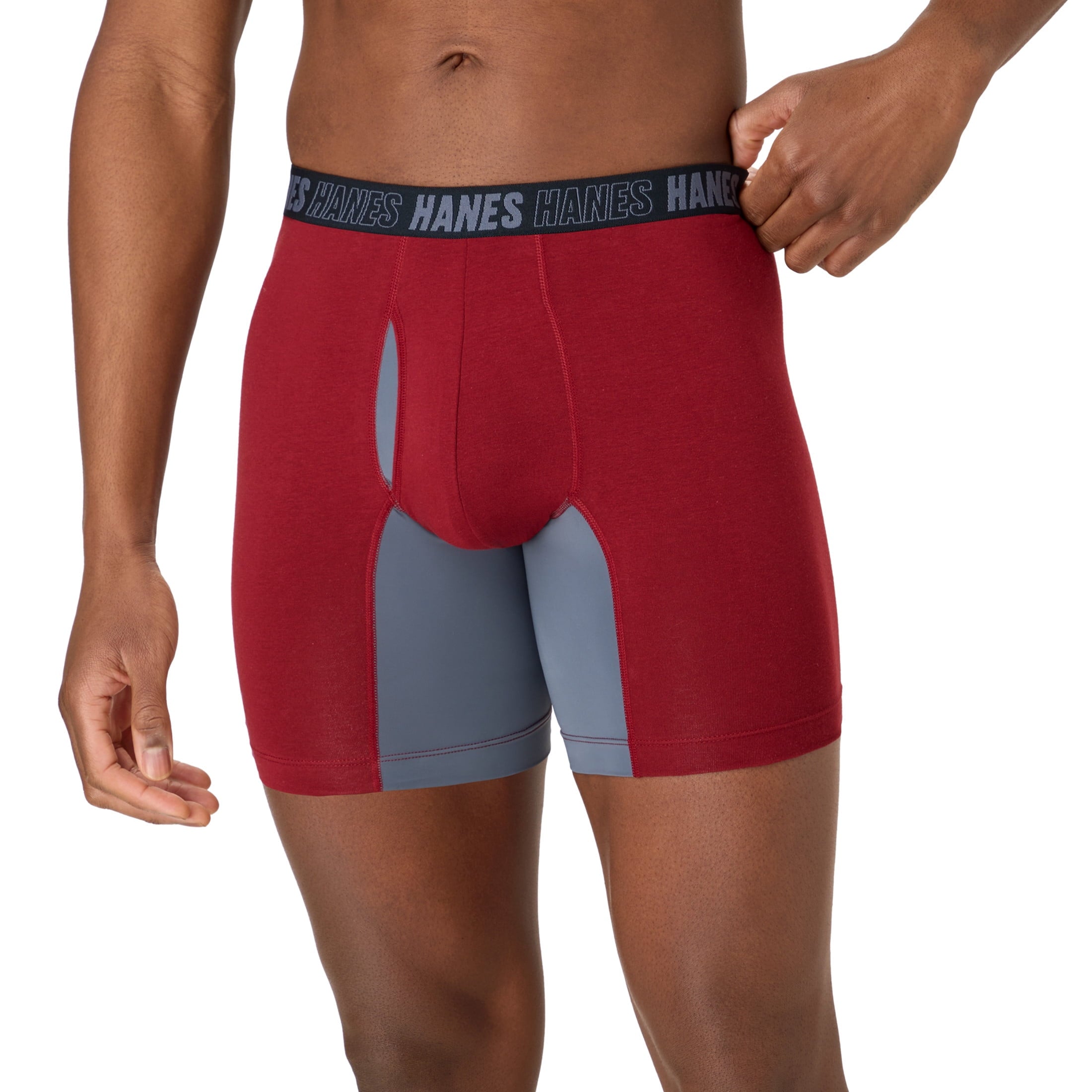 Hanes Mens Underwear Boxer Briefs, 3-Pack, Moves Anti-Chafe Men's Boxer Briefs MACCD3