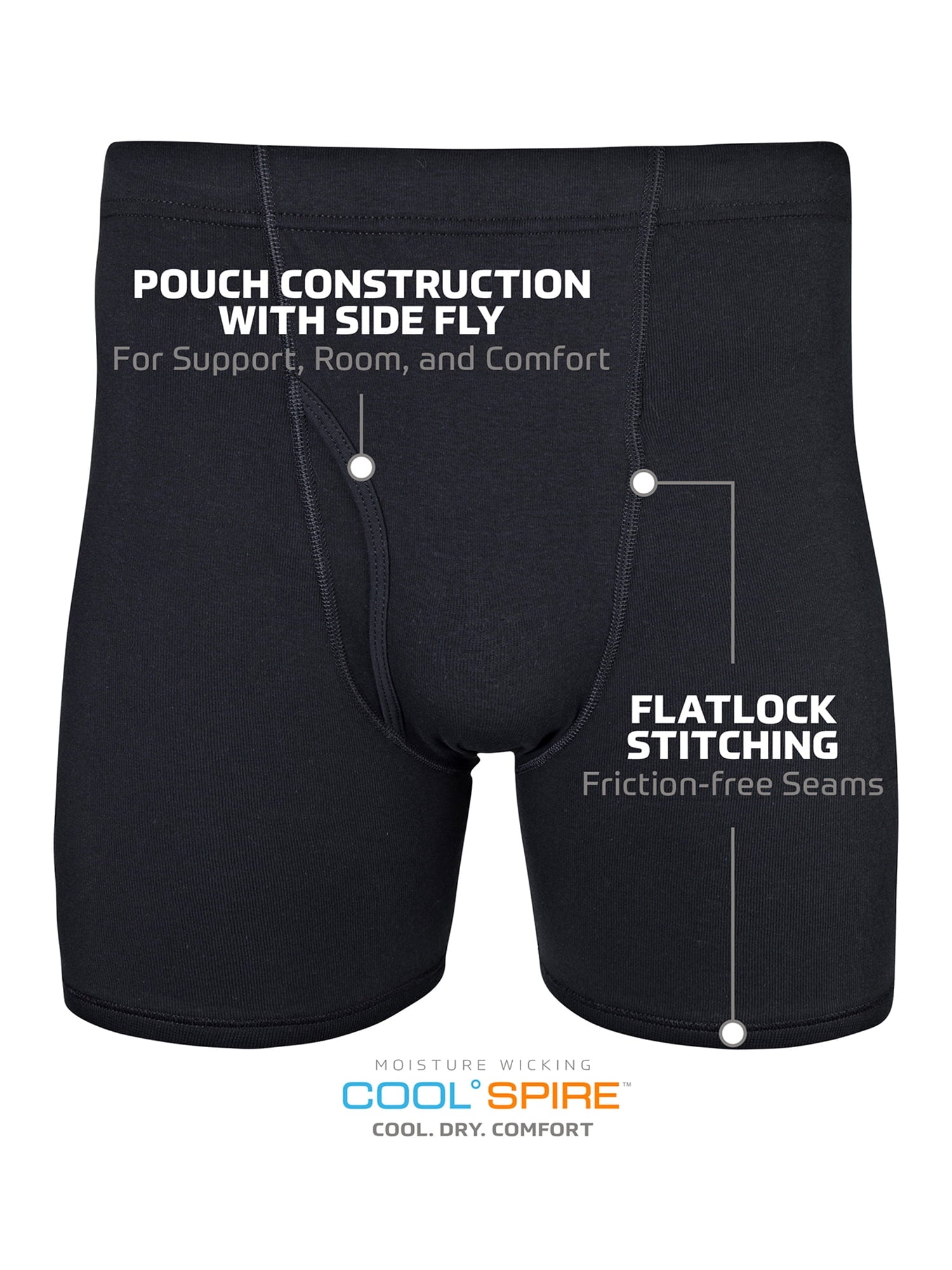 Gildan Adult Men's Boxer Briefs With Covered Waistband, 5-Pack, Sizes S-2XL, 6" Inseam
