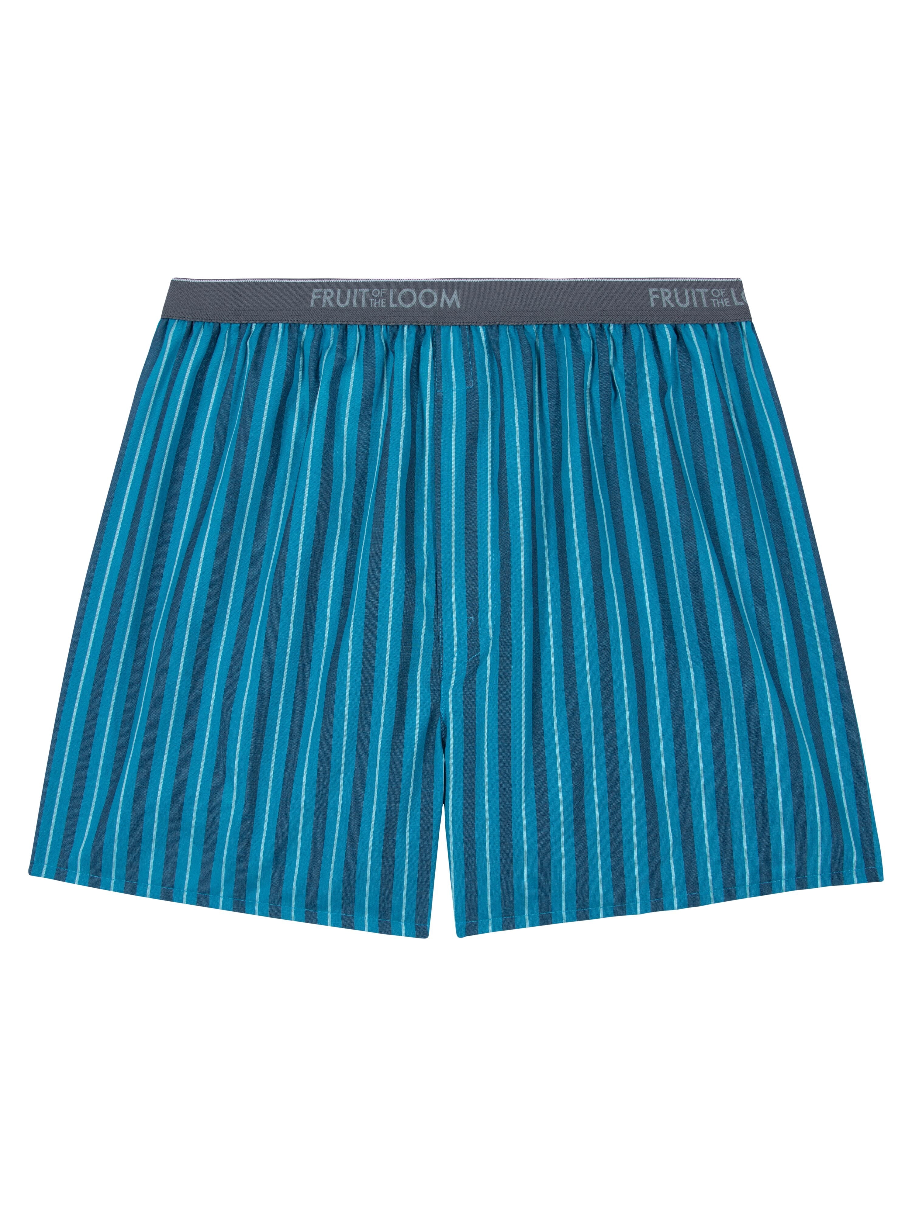 Fruit of the Loom Men's Boxers - Relaxed Fit, Soft Woven Cotton Blend Underwear, 5-Pack