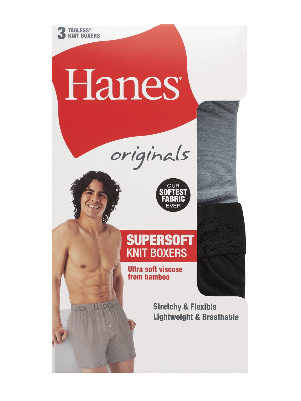 Underwear Boxers, 3-Pack, SuperSoft Knit Sleep Boxers for Men, Viscose from Bamboo