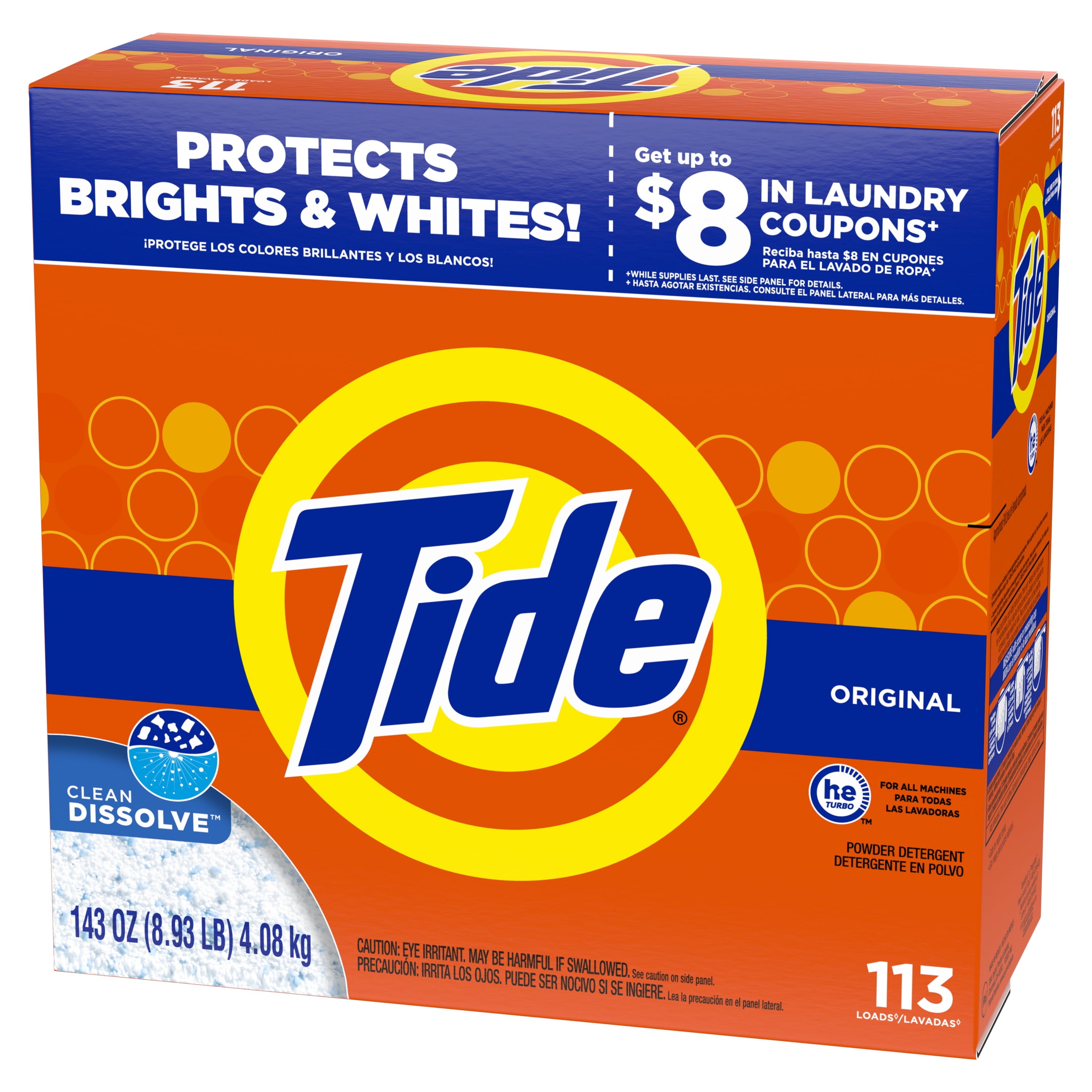 Tide Powder Laundry Detergent, Original Scent, 143 oz, 113 Loads