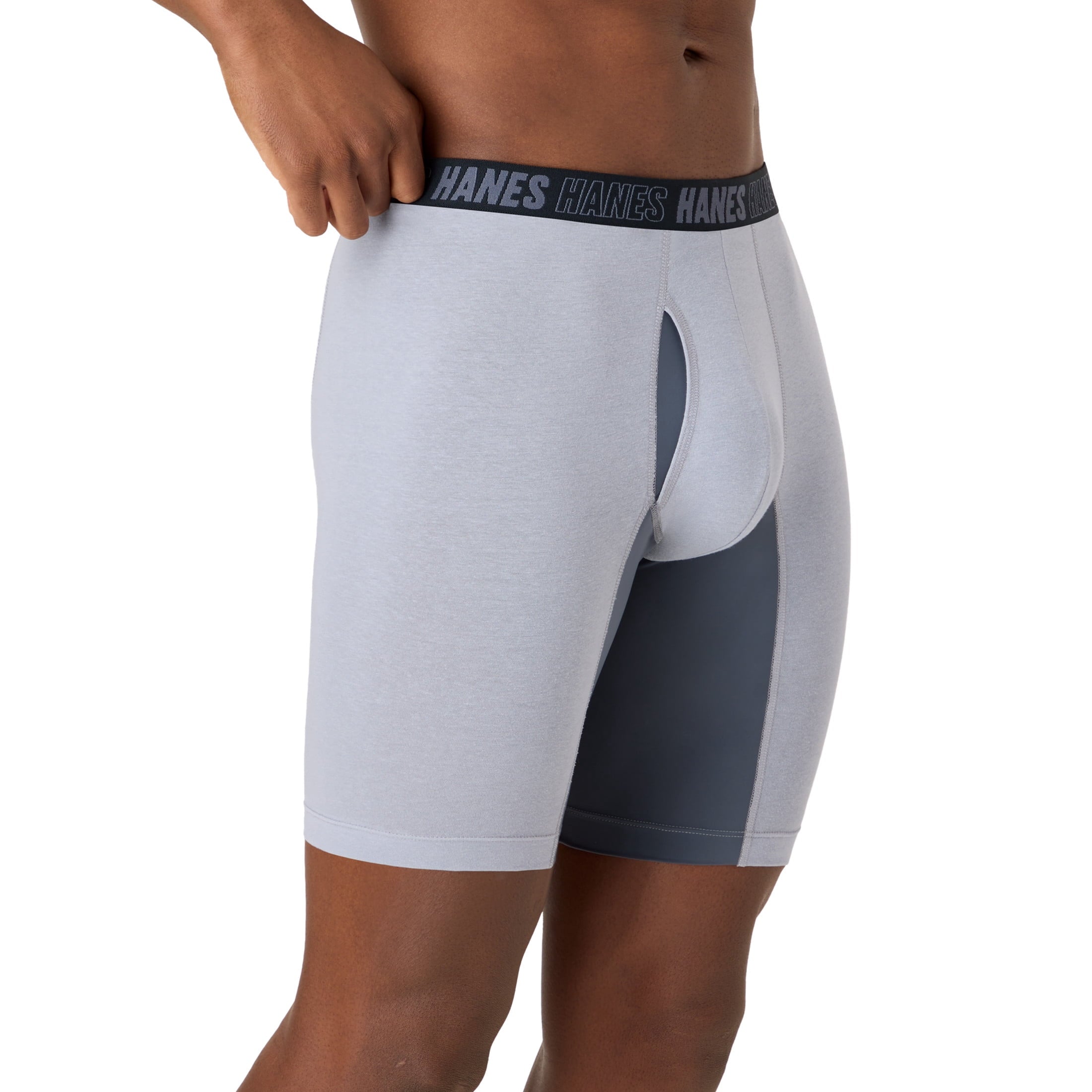 Hanes Mens Underwear Boxer Briefs, 3-Pack, Moves Anti-Chafe Men's Boxer Briefs MACCD3