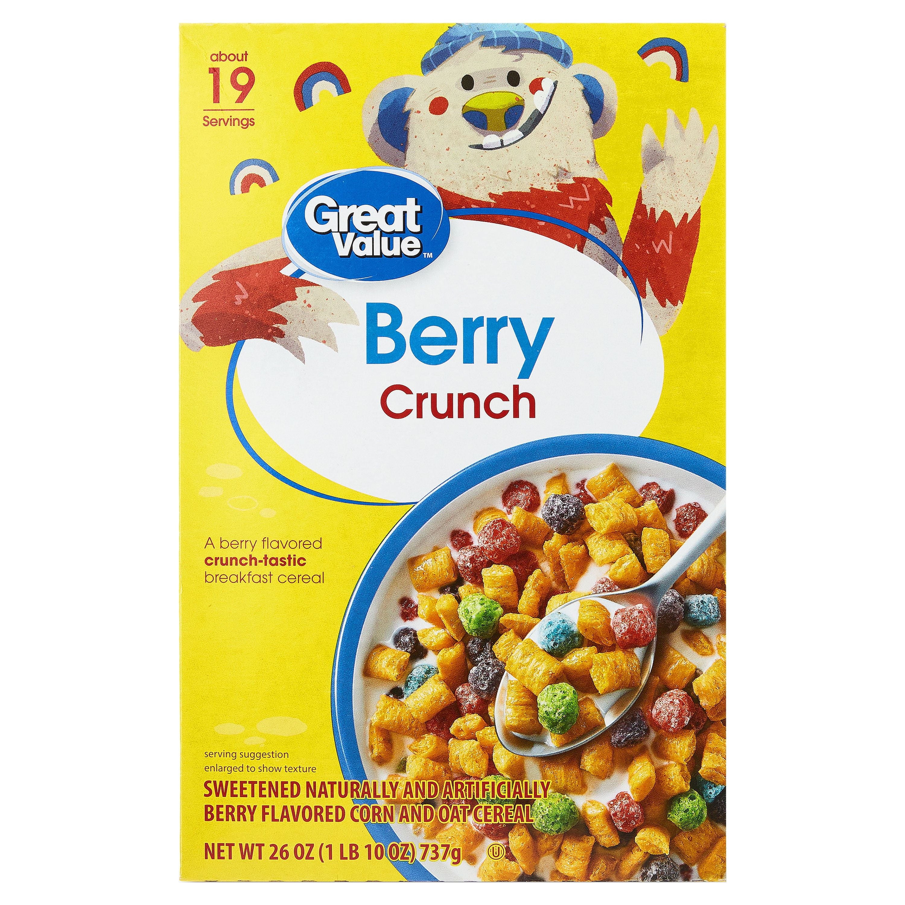 (6 pack) Great Value Berry Crunch Breakfast Cereal, 26 oz