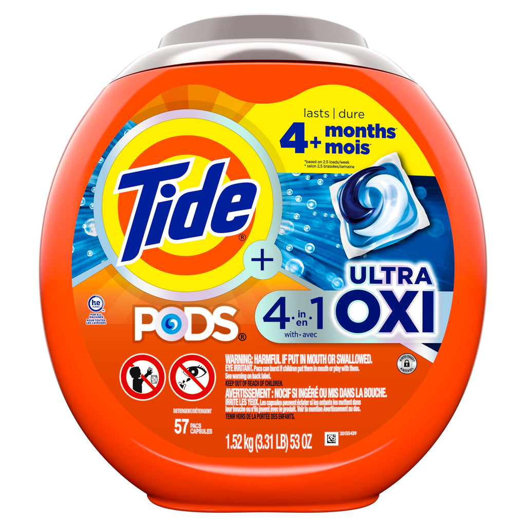 Tide PODS Laundry Detergent Soap Pacs, Ultra OXI, 32 Count