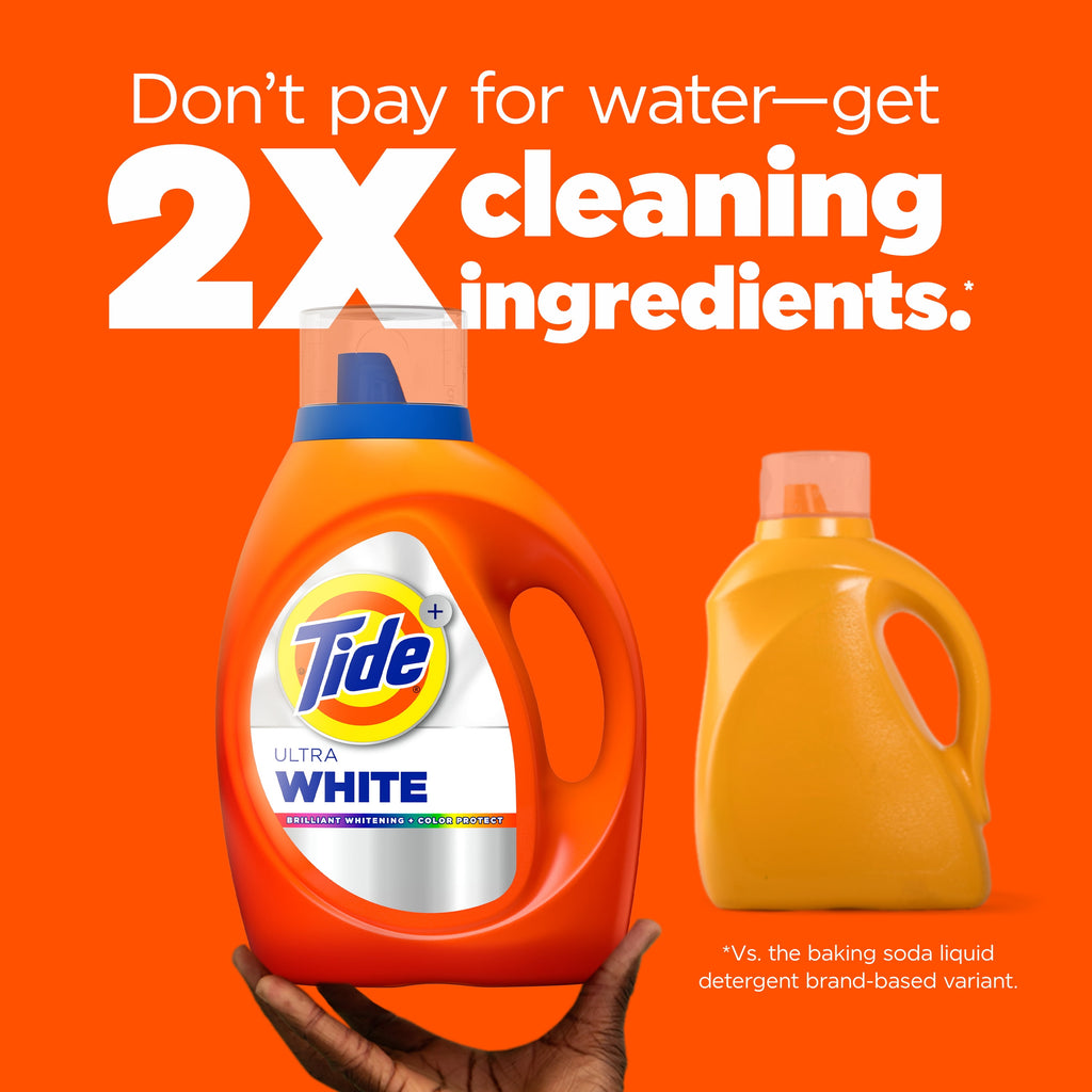 Tide Ultra White Liquid Laundry Detergent, Brilliant Whitening + Color Protect, 84 fl oz, 59 Loads