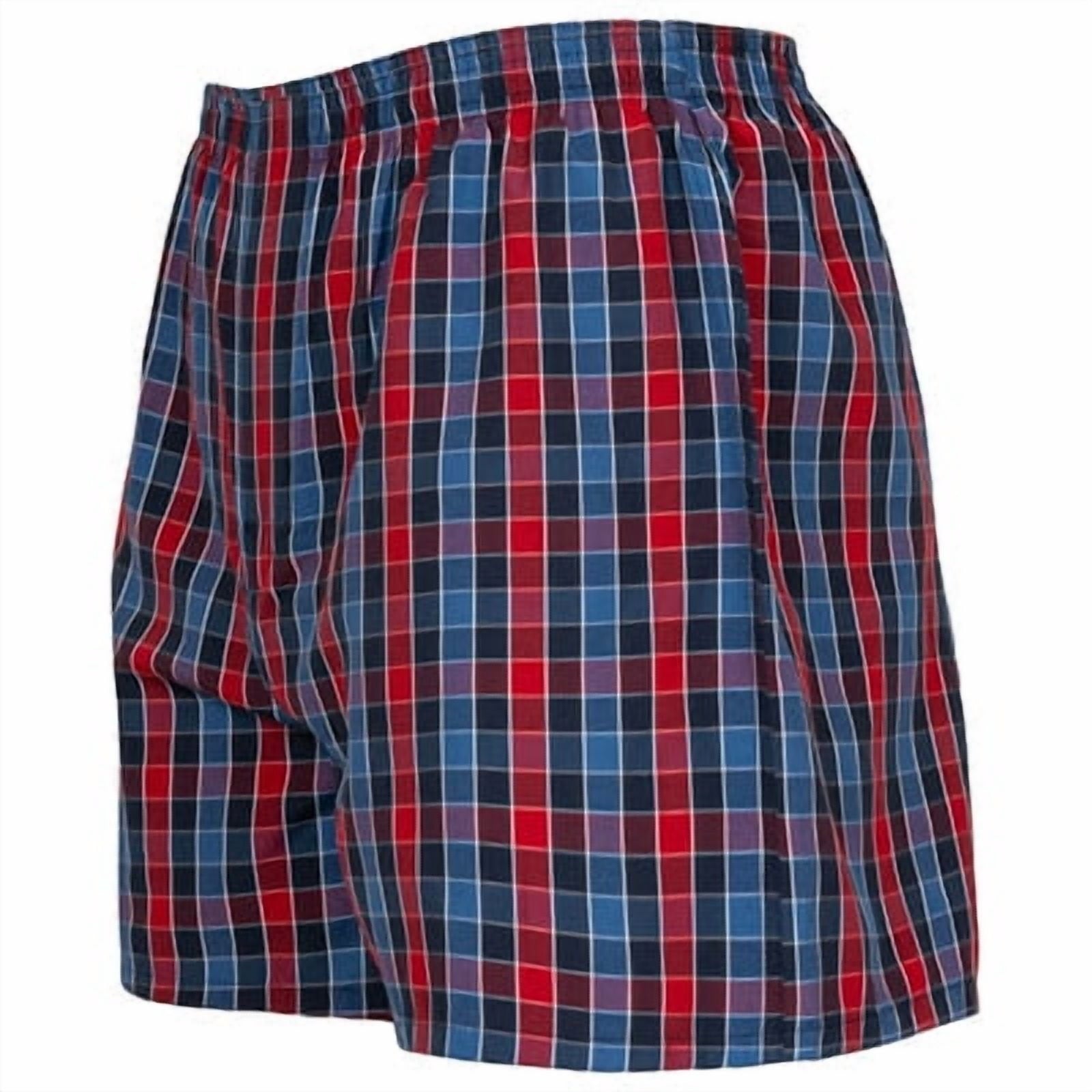 Gildan Men's Woven Boxer Underwear, 5-Pack, Red/Grey, Large