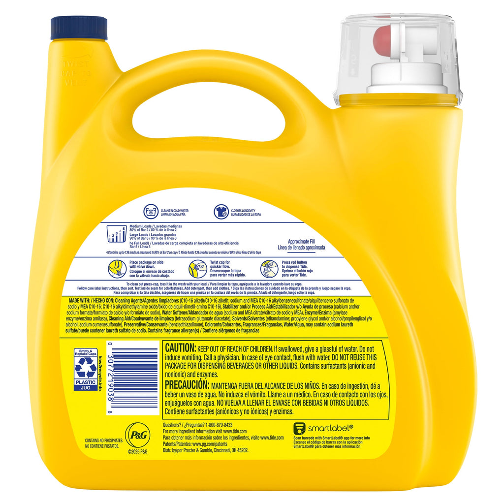Tide Simply Laundry Detergent Liquid All-In-One, Refreshing Breeze Scent, 117 fl oz, 89 Loads
