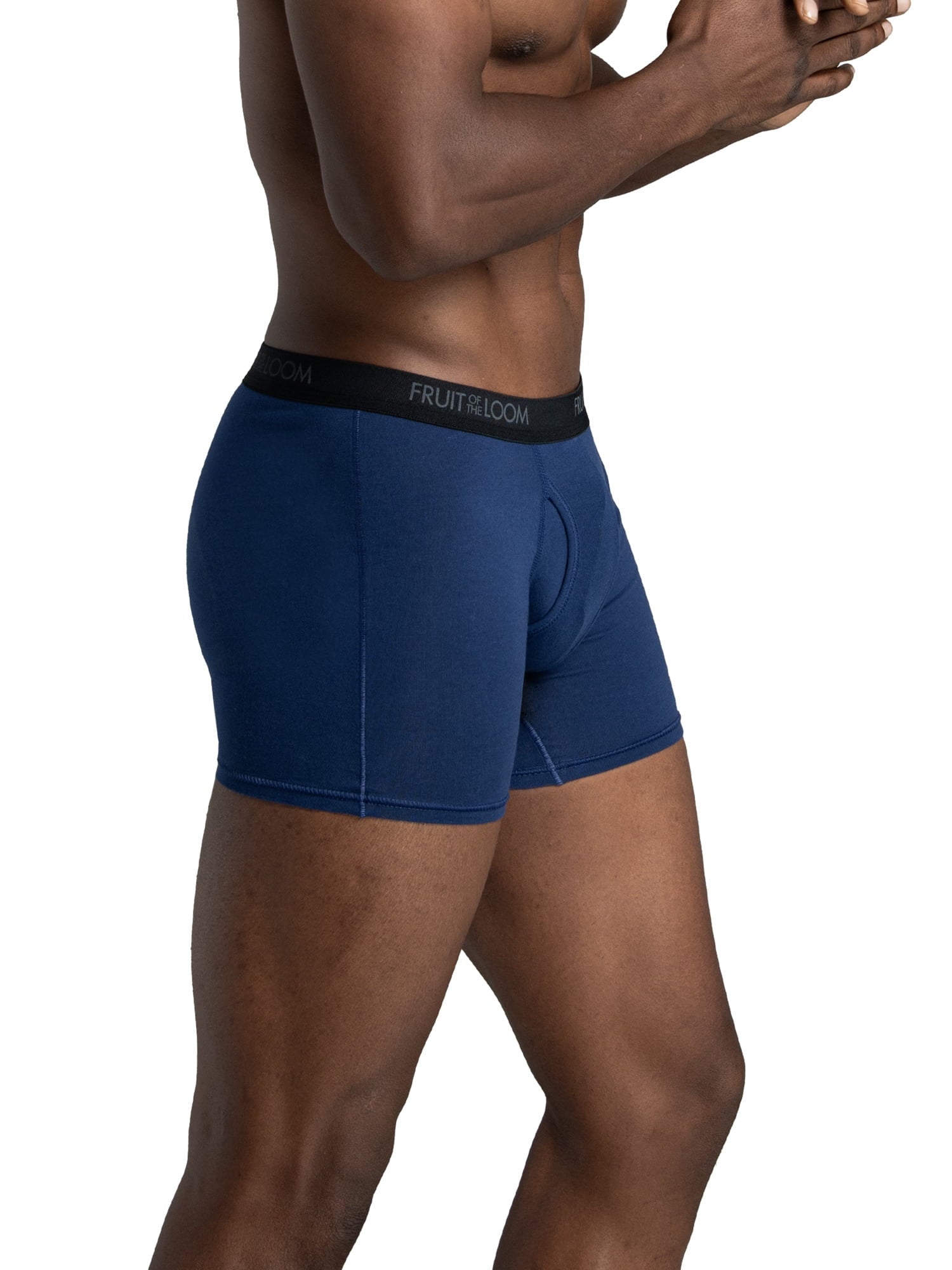 Fruit of the Loom Men's Cotton Stretch Trunk, Short Leg Boxer Brief Underwear, 6-Pack