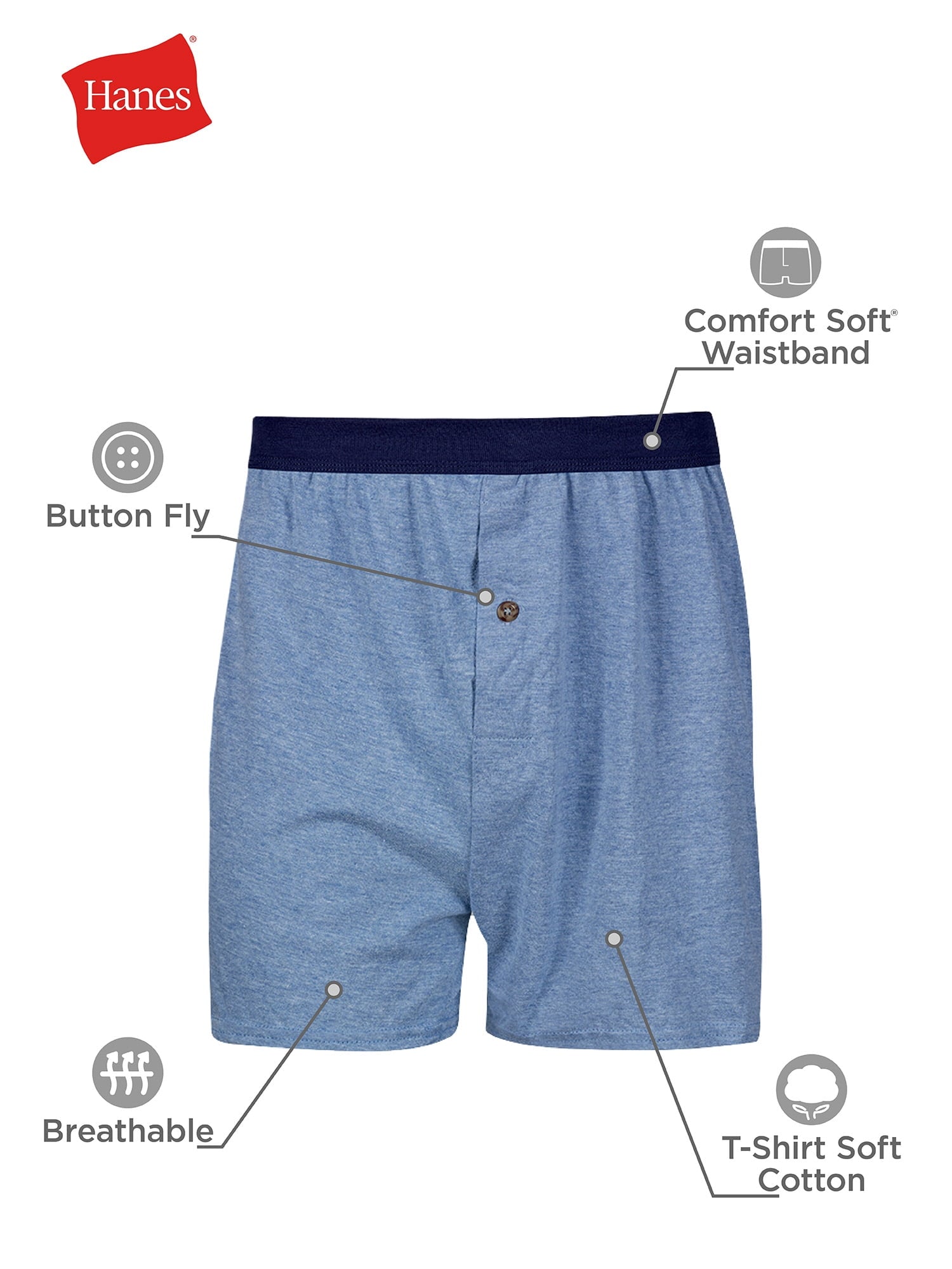 Hanes Men's Woven Boxers, 3 Pack