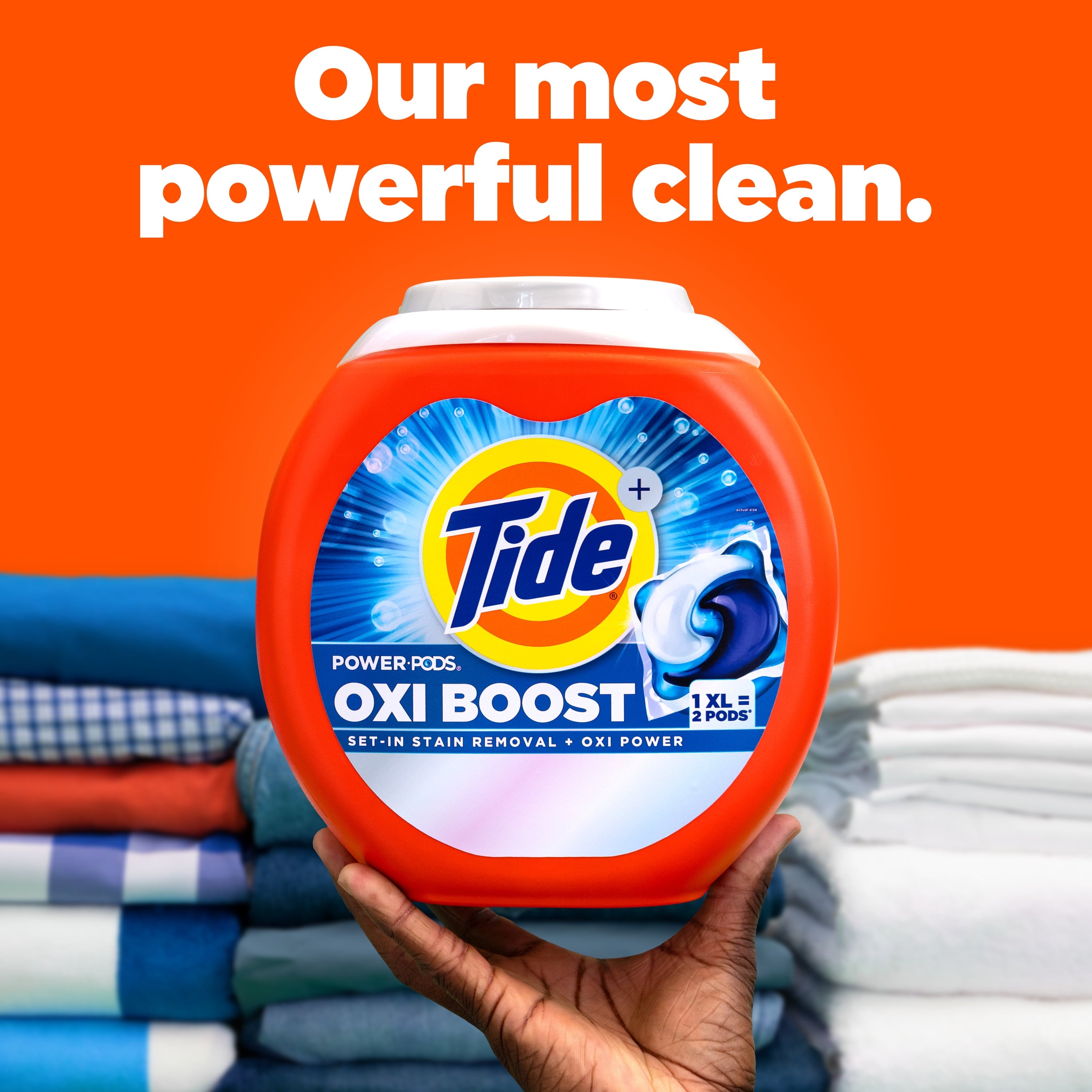 Tide Oxi Boost Power PODS with Stain Remover and Oxi Power Laundry Detergent Pacs, 18 Count