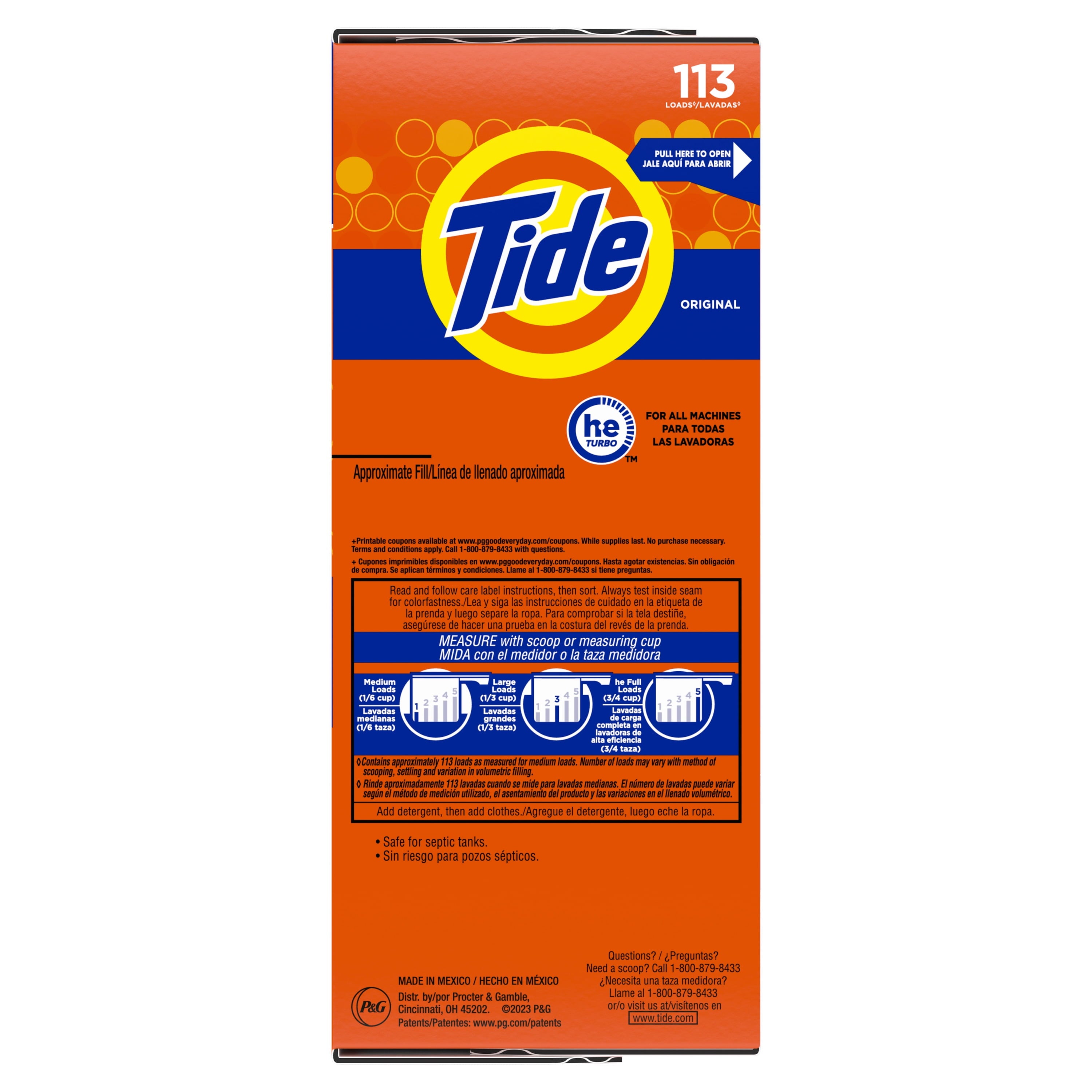 Tide Powder Laundry Detergent, Original Scent, 143 oz, 113 Loads