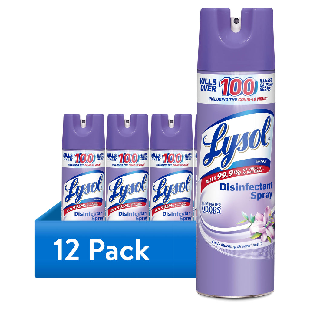 Lysol Disinfectant Spray, Sanitizing and Antibacterial Spray, Deodorizer, Early Morning Breeze, 19 oz