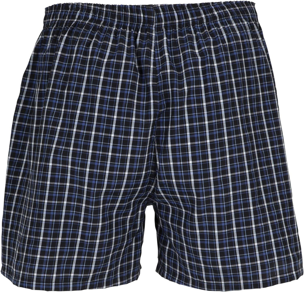 Gildan Men's Woven Boxer Underwear, 5-Pack, Red/Grey, Large