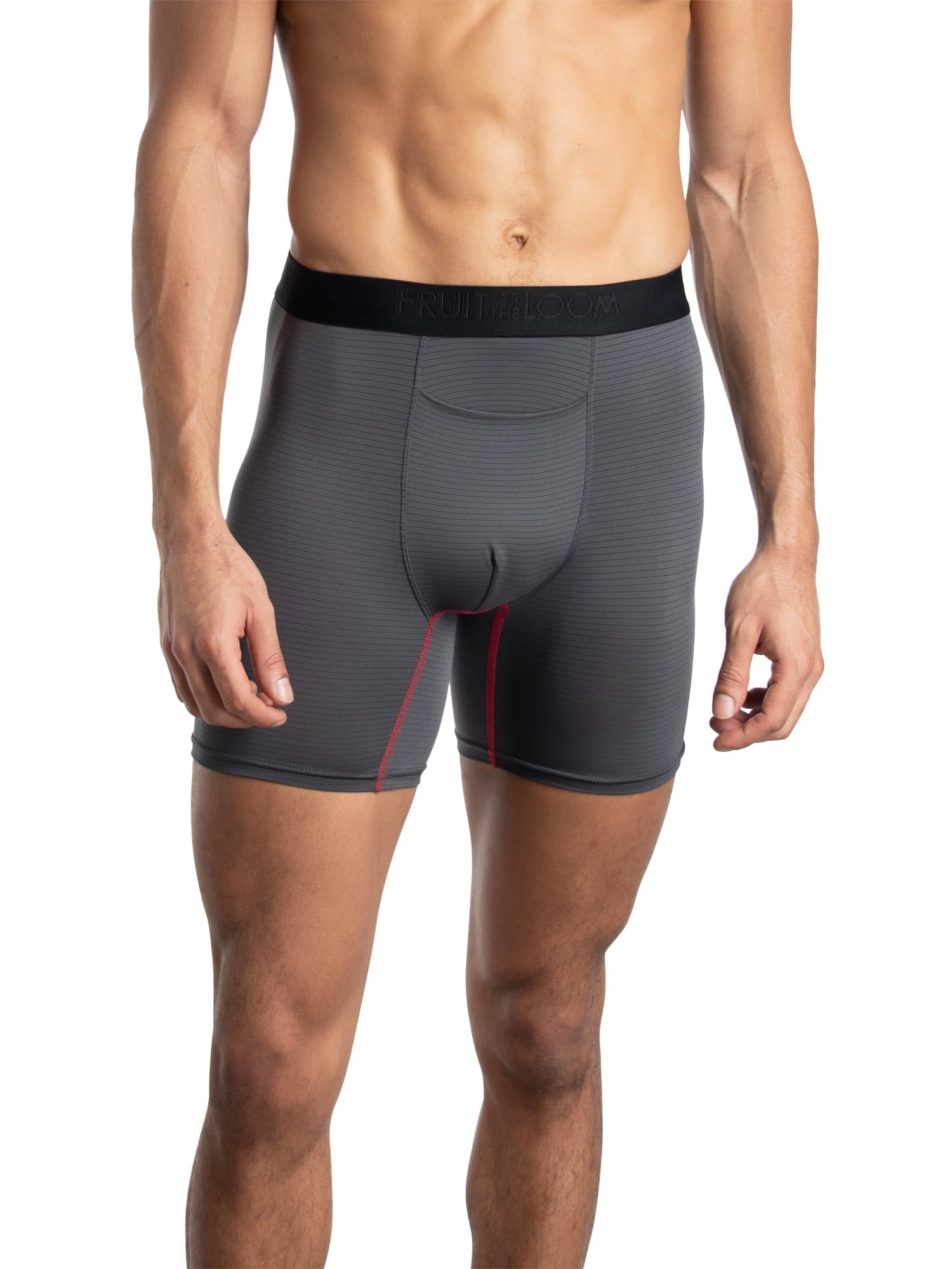 Fruit of the Loom Men's 360 Stretch Performance Cooling Channels Boxer Briefs, 6-Pack