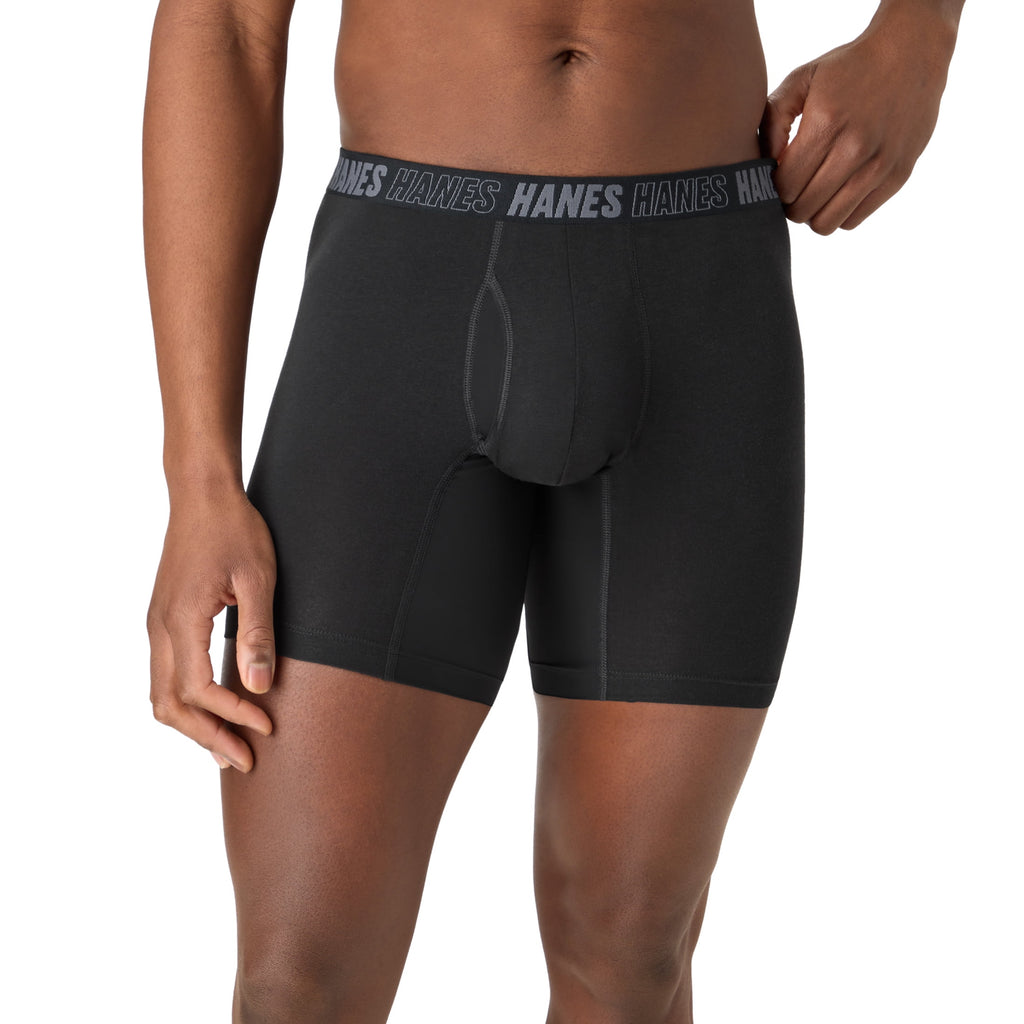 Hanes Mens Underwear Boxer Briefs, 3-Pack, Moves Anti-Chafe Men's Boxer Briefs MACCD3