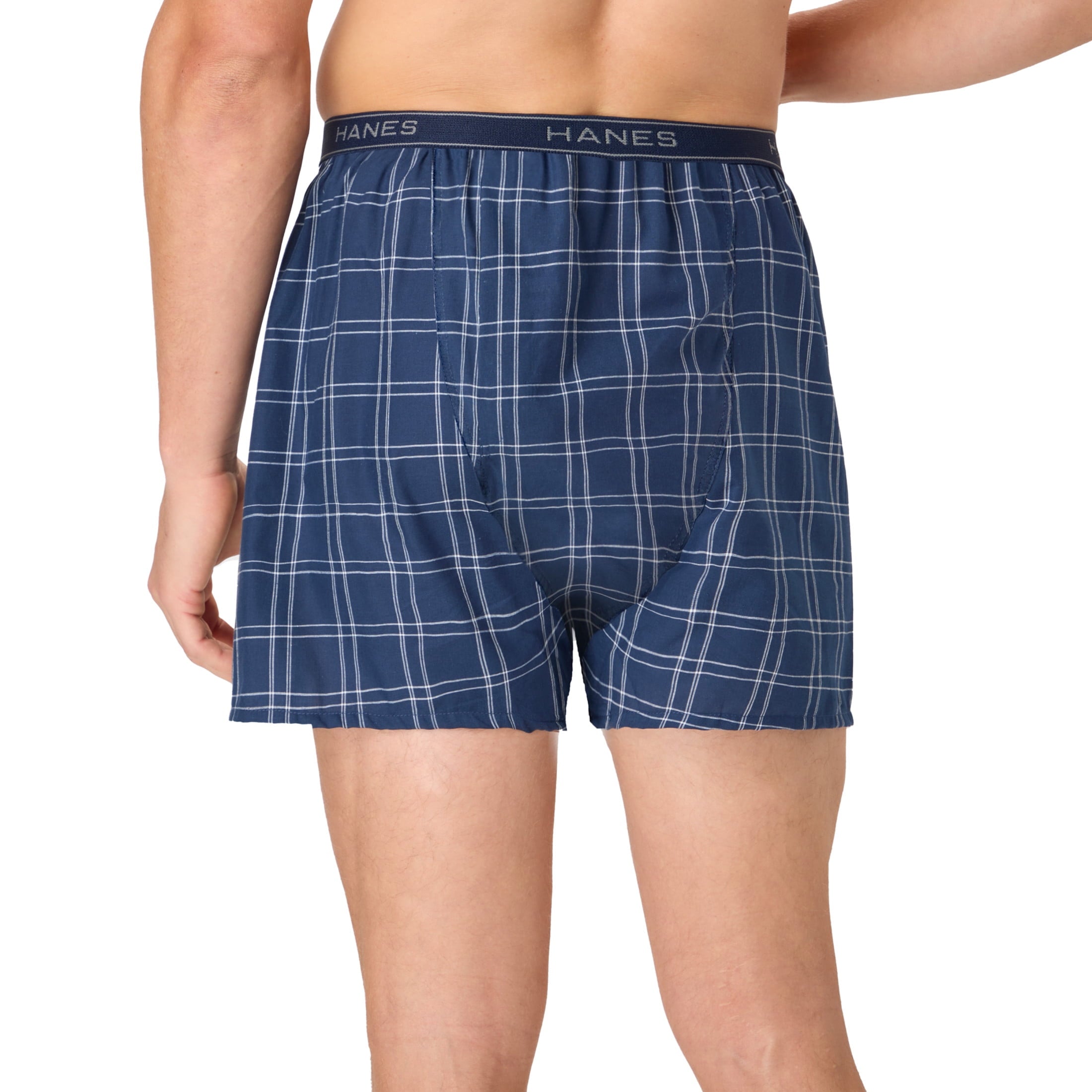 Hanes Mens Underwear Boxers, 6-Pack, Softer Woven Boxers for Men, Cotton Blend