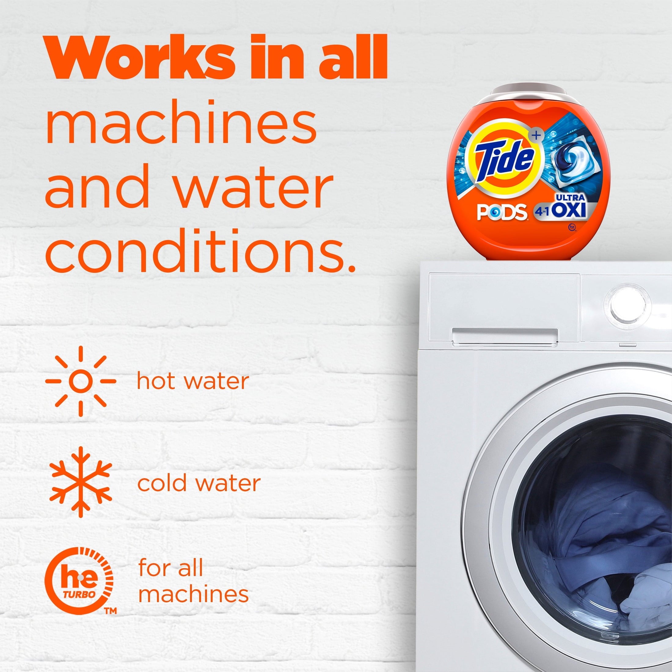 Tide PODS Laundry Detergent Soap Pacs, Ultra OXI, 32 Count