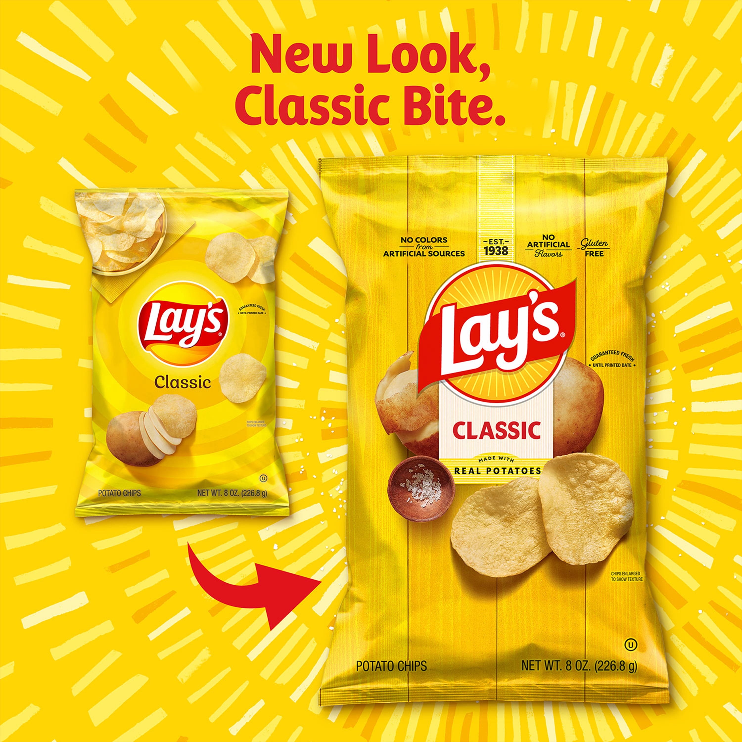 Lay's Classic Potato Chips, 8 oz Bag