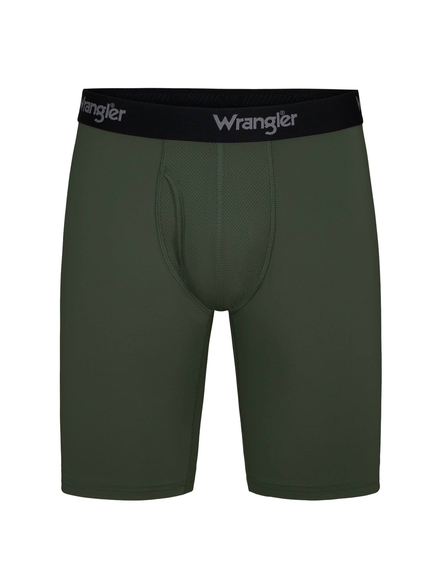 Wrangler Cool Carpenter 9" Boxer Briefs Men's Underwear, Large, Black/Duffle Green/Charcoal, 3-Pack