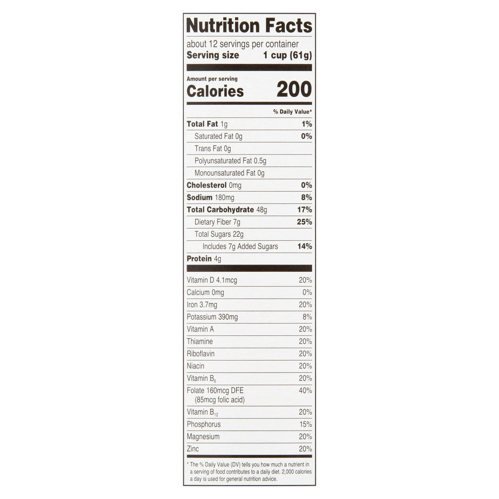 Great Value Extra Raisin Bran, Wheat Flakes Cereal, 25.5 oz