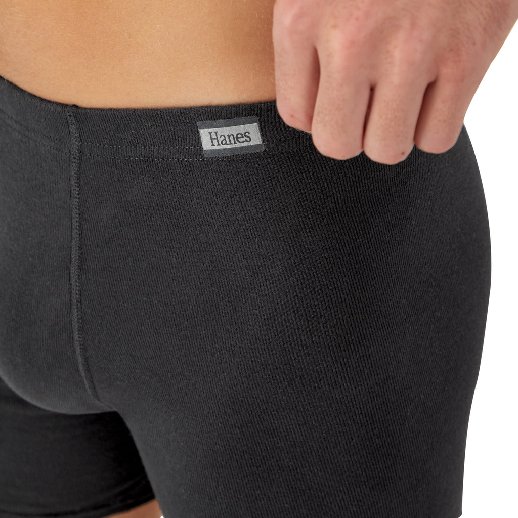 Hanes Men's Black/Grey Boxer Briefs, 3 Pack
