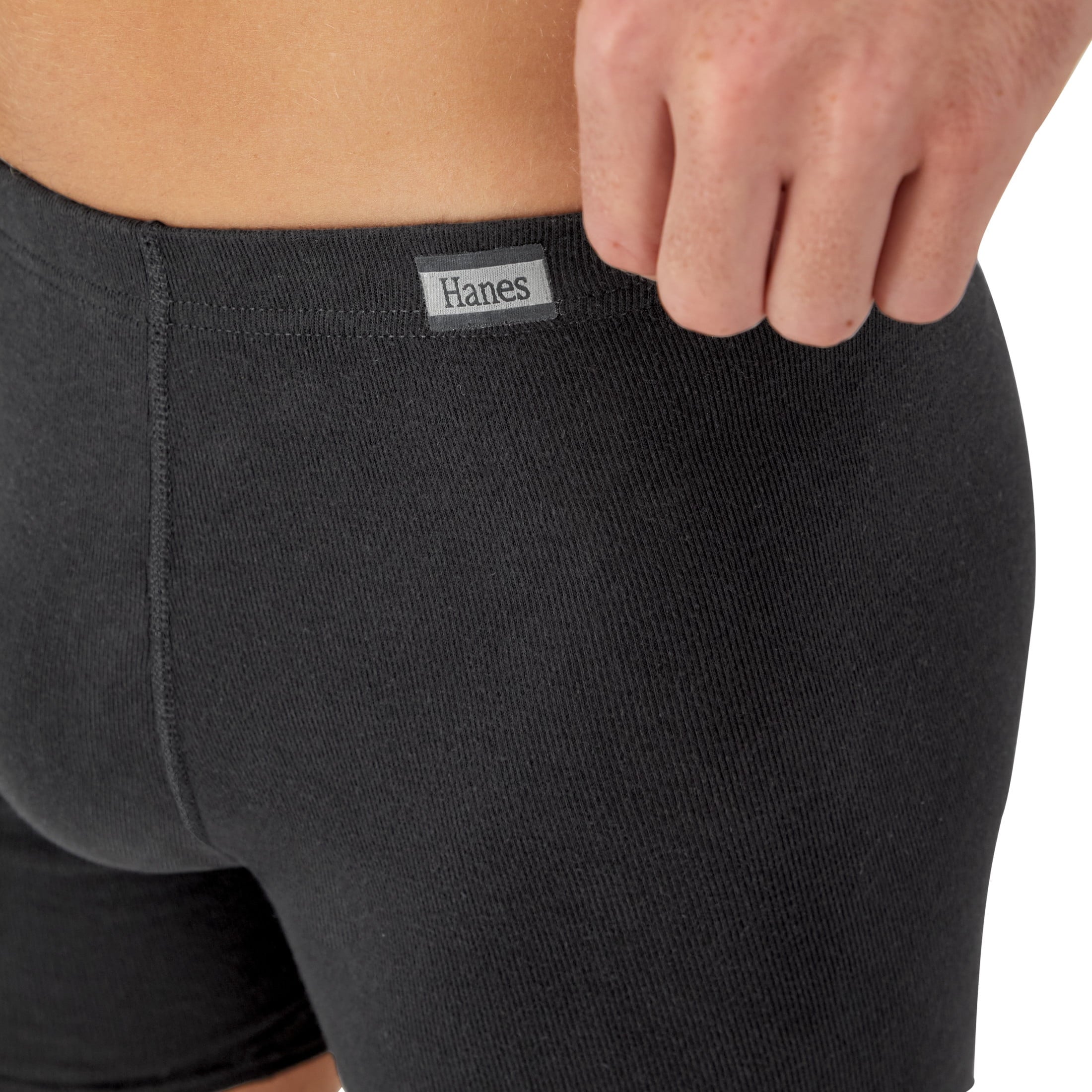 Hanes Men's Black/Grey Boxer Briefs, 3 Pack