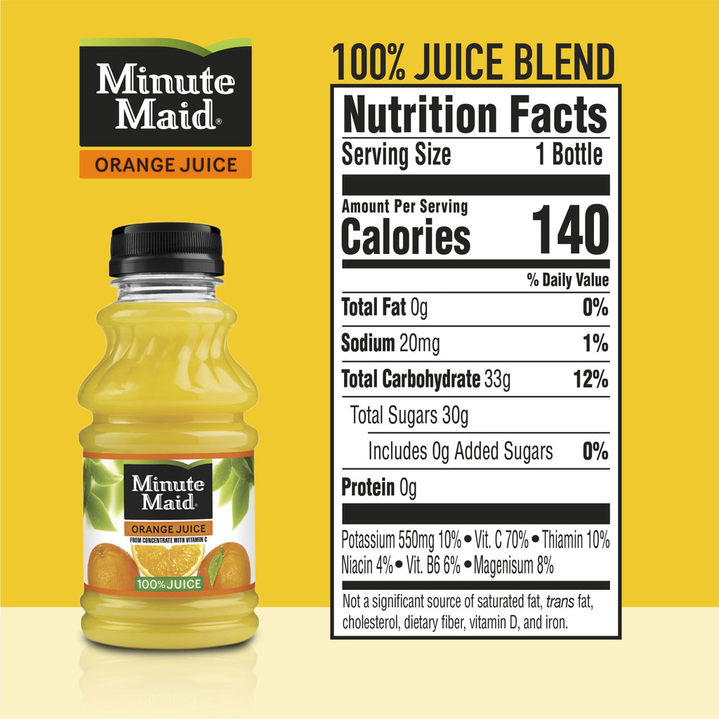 Minute Maid Orange Juice Bottles, 10 fl oz, 6 Pack