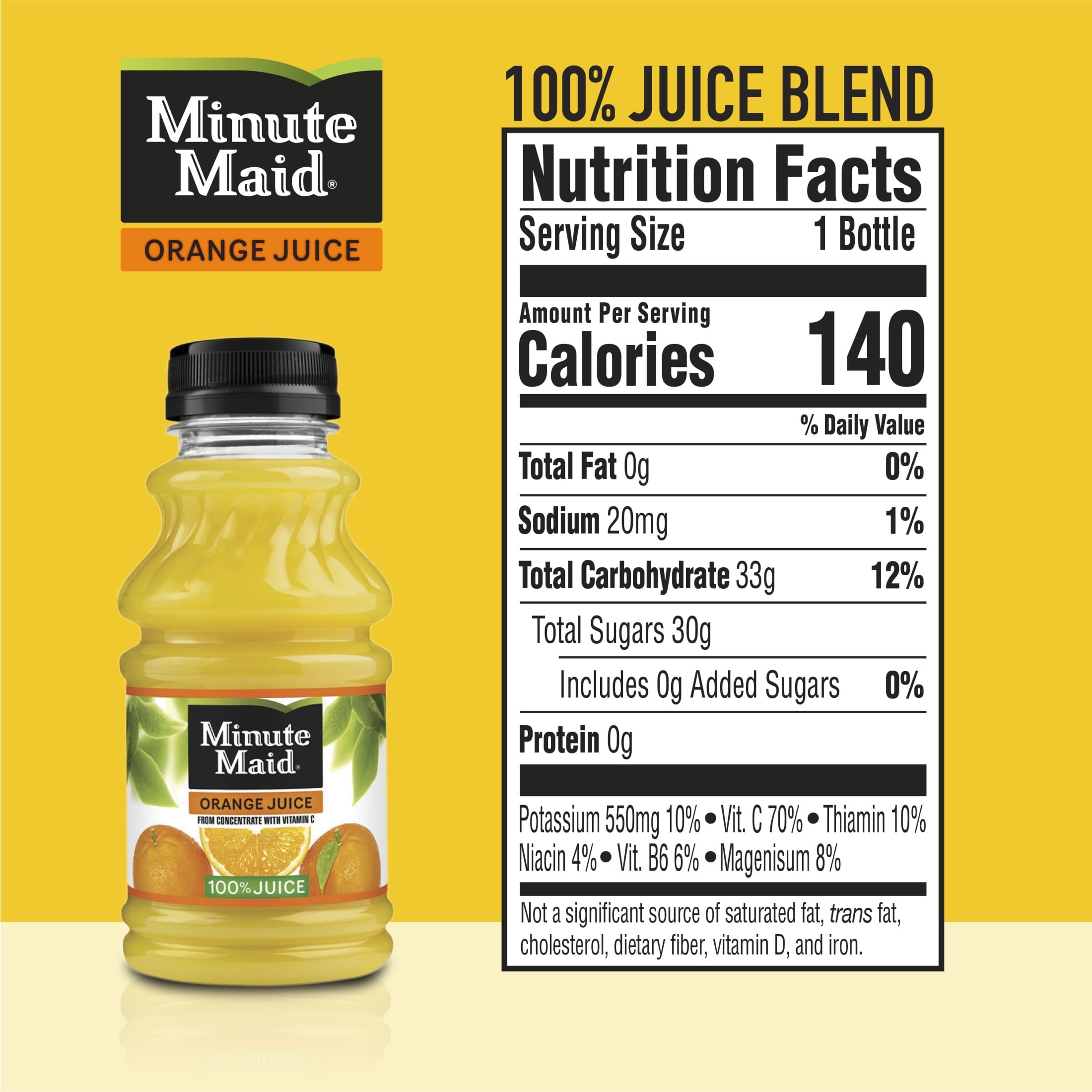 Minute Maid Orange Juice Bottles, 10 fl oz, 6 Pack