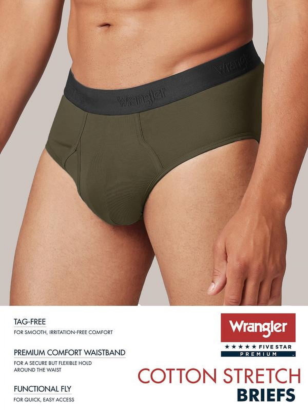 Wrangler Men's Modern Fit Cotton Stretch Brief Set, Briefs Underwear for Men, S, 6 Pack