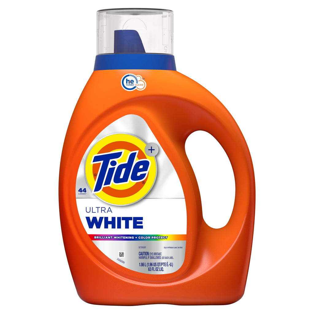 Tide Ultra White Liquid Laundry Detergent, Brilliant Whitening + Color Protect, 84 fl oz, 59 Loads
