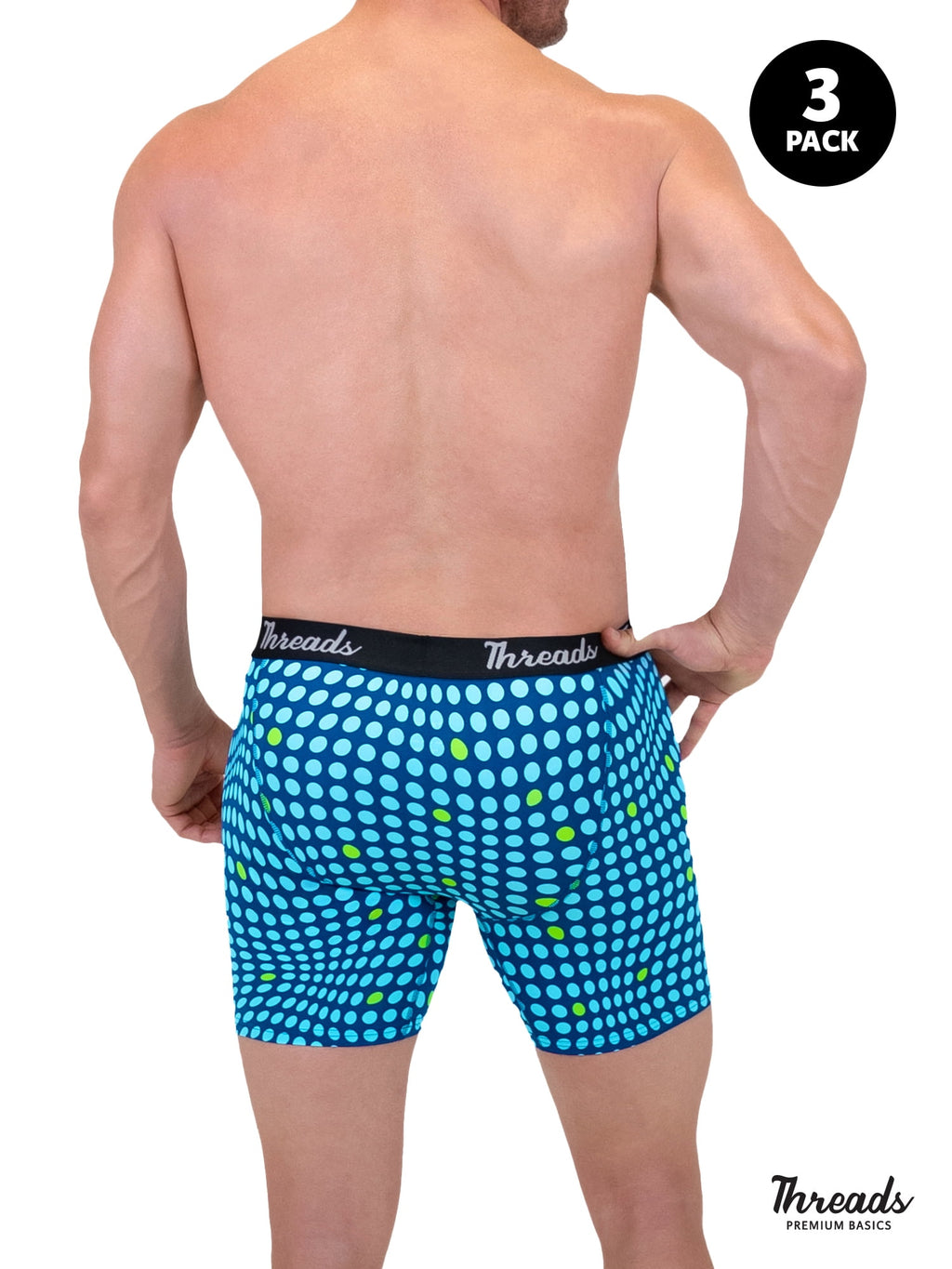 Threads Men's Underwear, 6" Premium Performance Nylon Boxer Brief, Performance Fabric, Moisture Wicking, Anti-Odor, S - XXL, 3 Pack