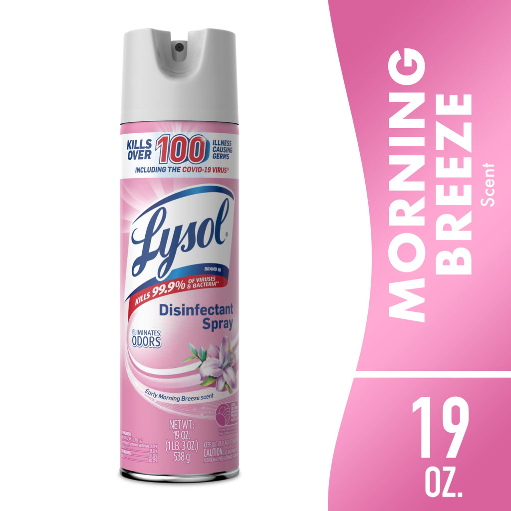 Lysol Disinfectant Spray, Sanitizing and Antibacterial Spray, Deodorizer, Early Morning Breeze, 19 oz