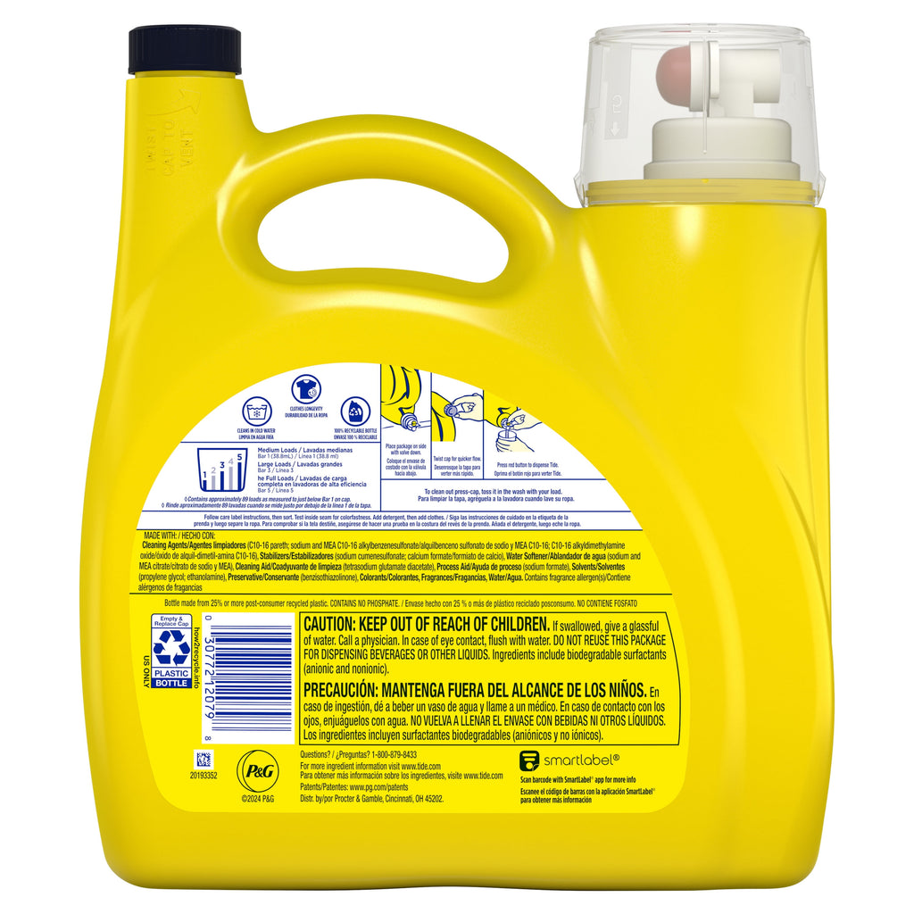 Tide Simply Laundry Detergent Liquid, Daybreak Fresh, 117 fl oz, 89 Loads
