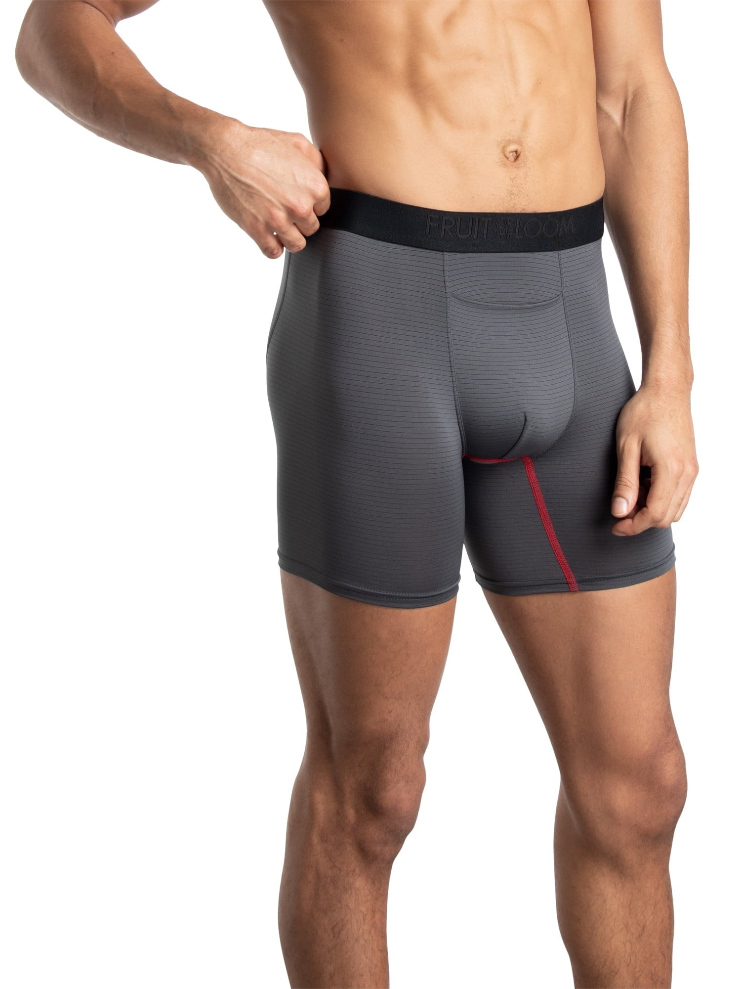 Fruit of the Loom Men's 360 Stretch Performance Cooling Channels Boxer Briefs, 6-Pack