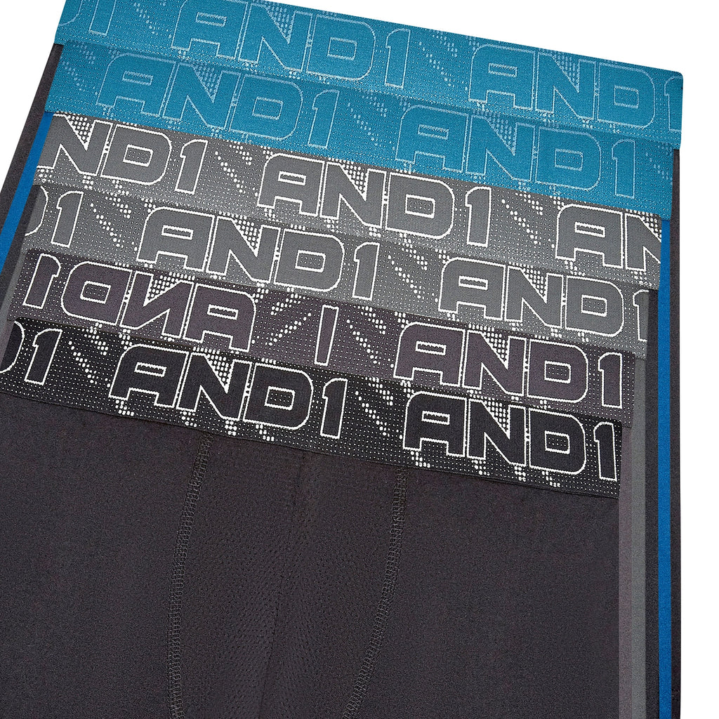 AND1 Men’s Underwear Flex Regular Leg Boxer Briefs, 6 Pack