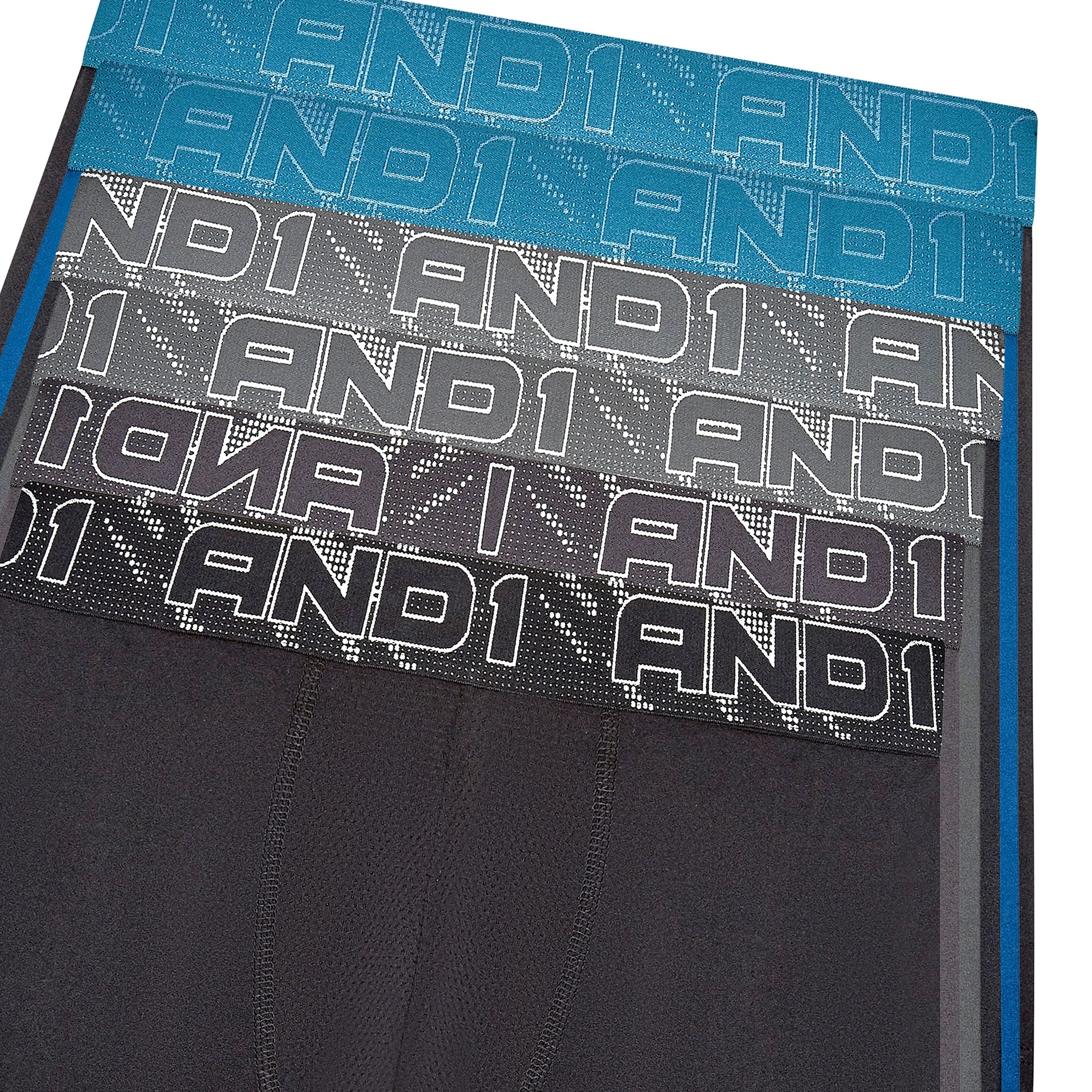 AND1 Men’s Underwear Flex Regular Leg Boxer Briefs, 6 Pack