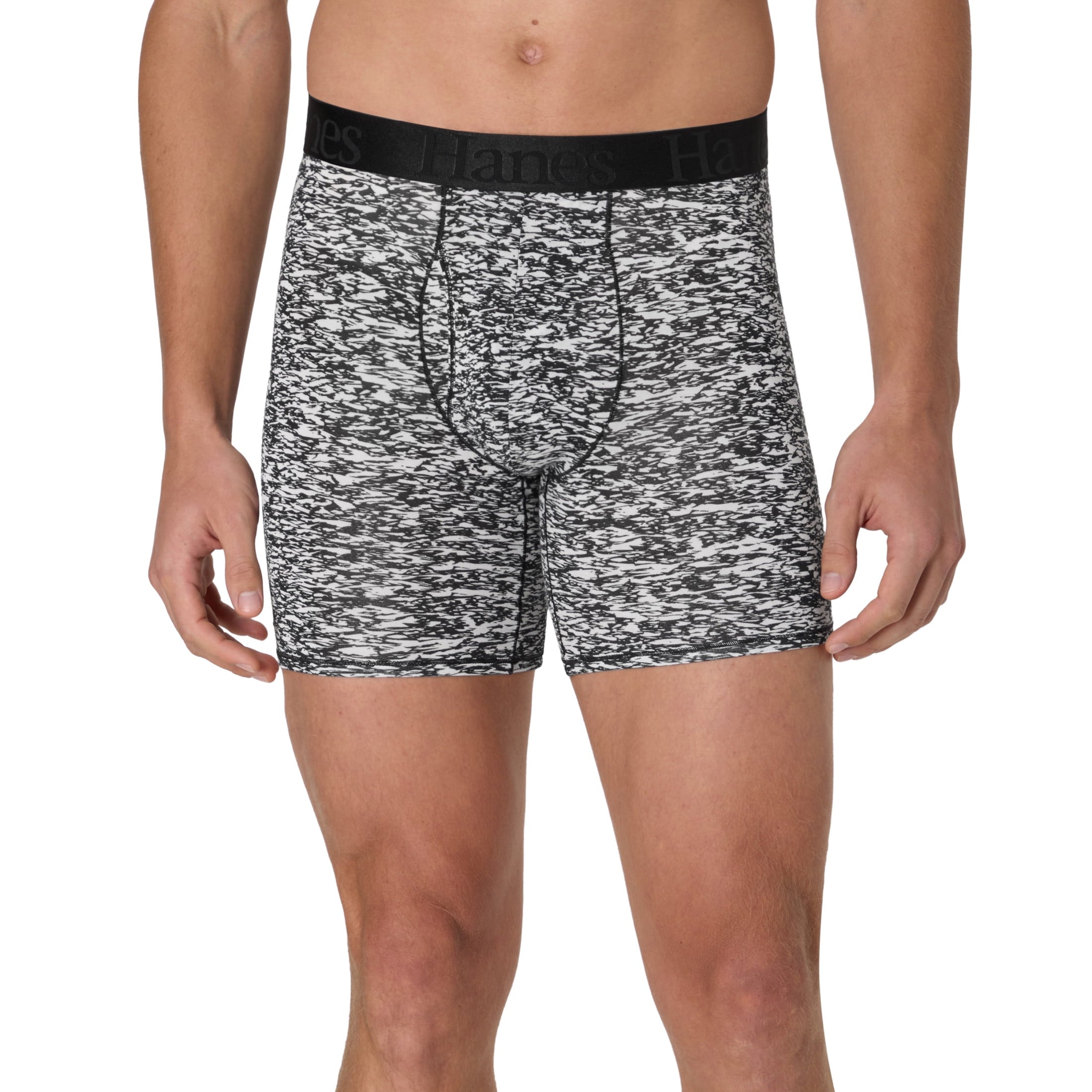 Hanes Originals Men's SuperSoft Boxer Brief Underwear Pack, Black/Grey/Print, 3-Pack