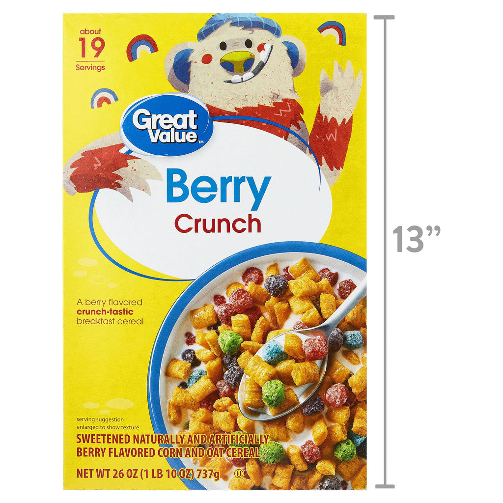 (6 pack) Great Value Berry Crunch Breakfast Cereal, 26 oz