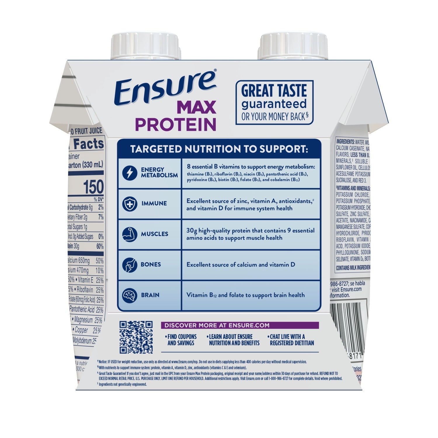 Ensure Max Protein Shake, 30g Protein, Creamy Strawberry, 11 fl oz, 4 Pack