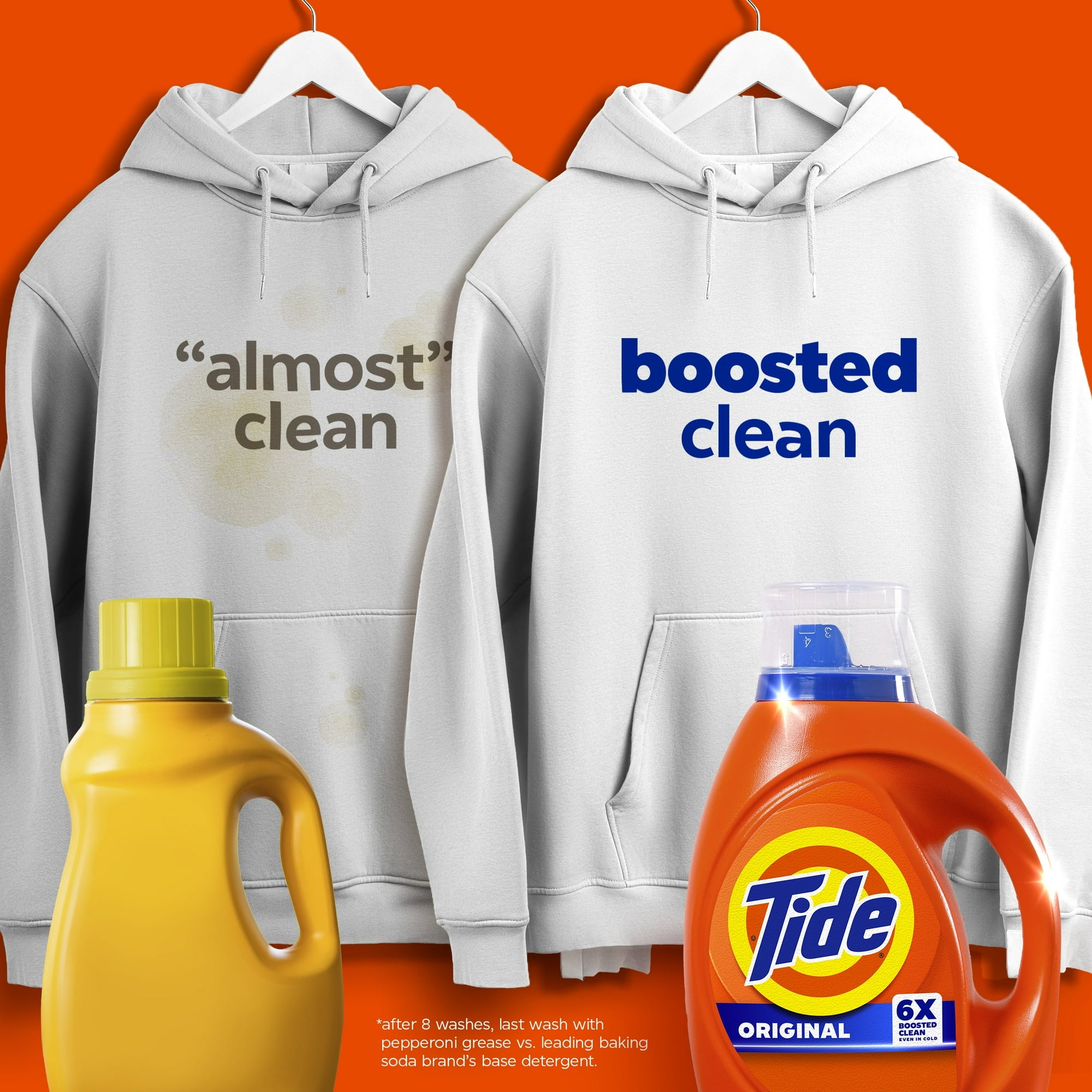 Tide Laundry Detergent Liquid, 6X Boosted Cleaning Power, Original Scent, 32 fl oz, 25 Loads with Microfiber Solid Color Towel by BundleEase