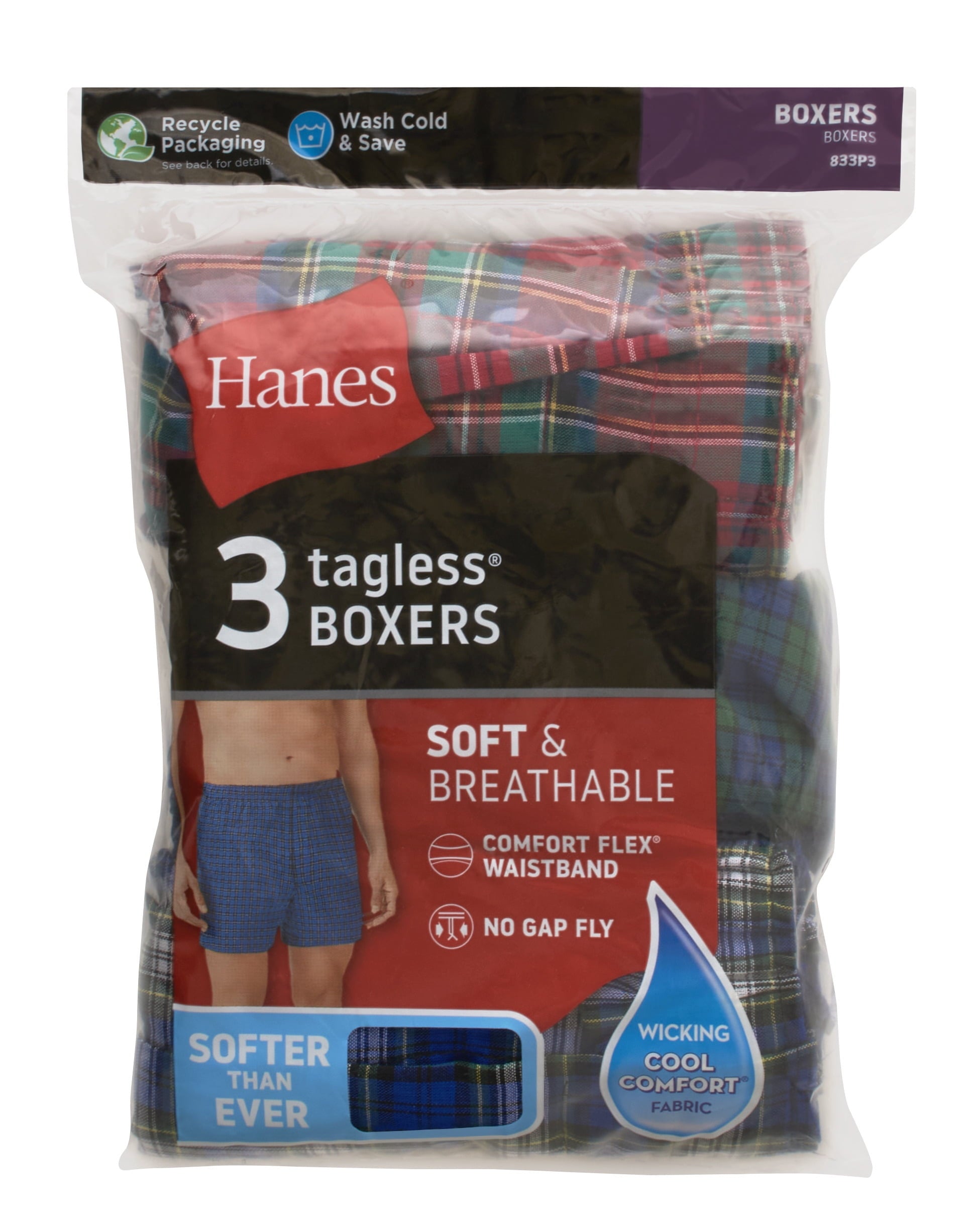 Hanes Men's Woven Boxers, 3 Pack