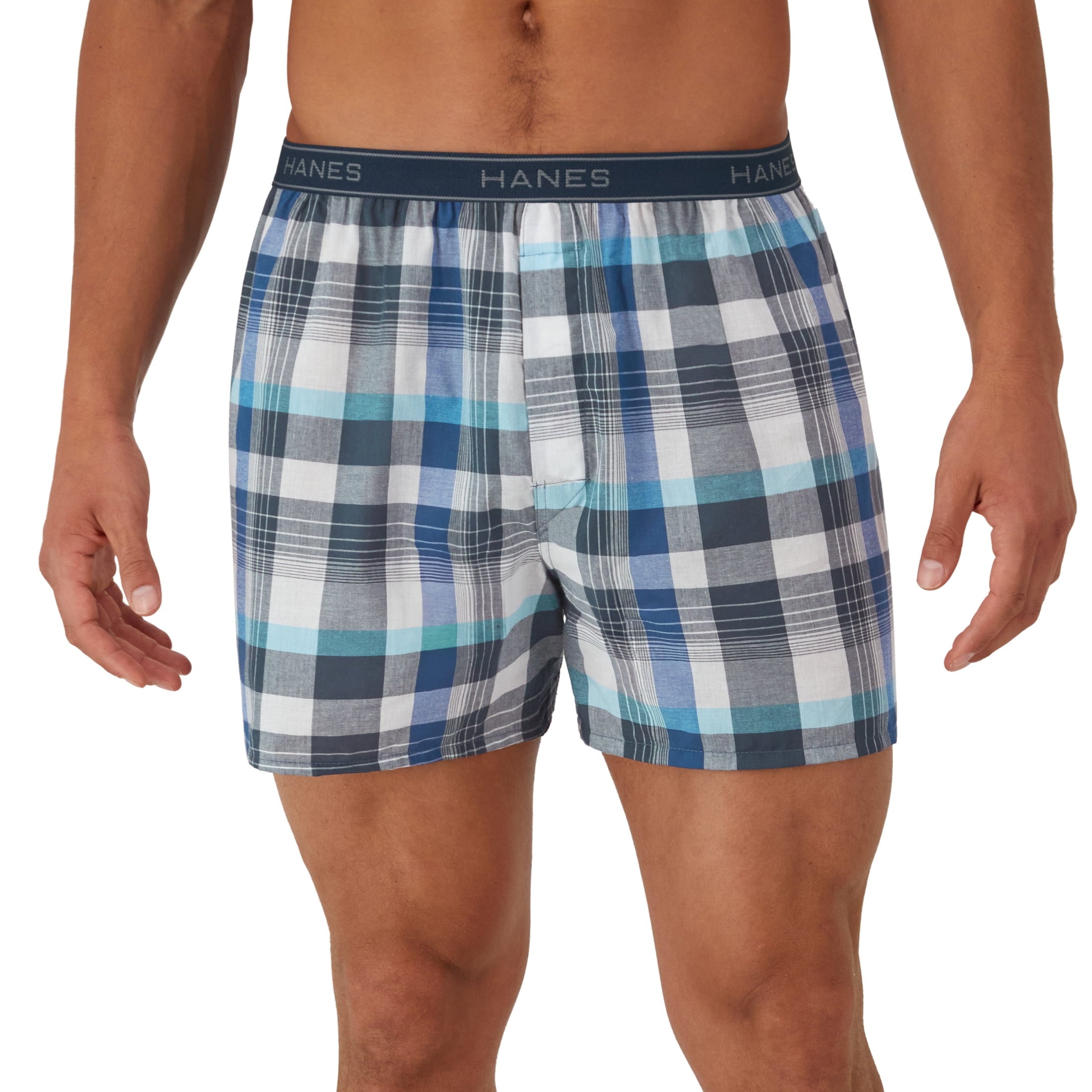 Hanes Men's Boxer Underwear, Moisture-Wicking Cotton Blend, 10-Pack