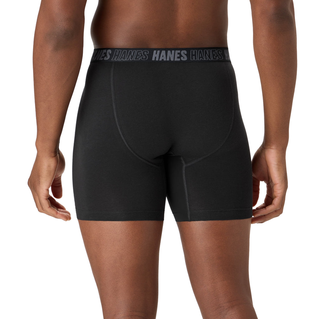 Hanes Mens Underwear Boxer Briefs, 3-Pack, Moves Anti-Chafe Men's Boxer Briefs MACCD3