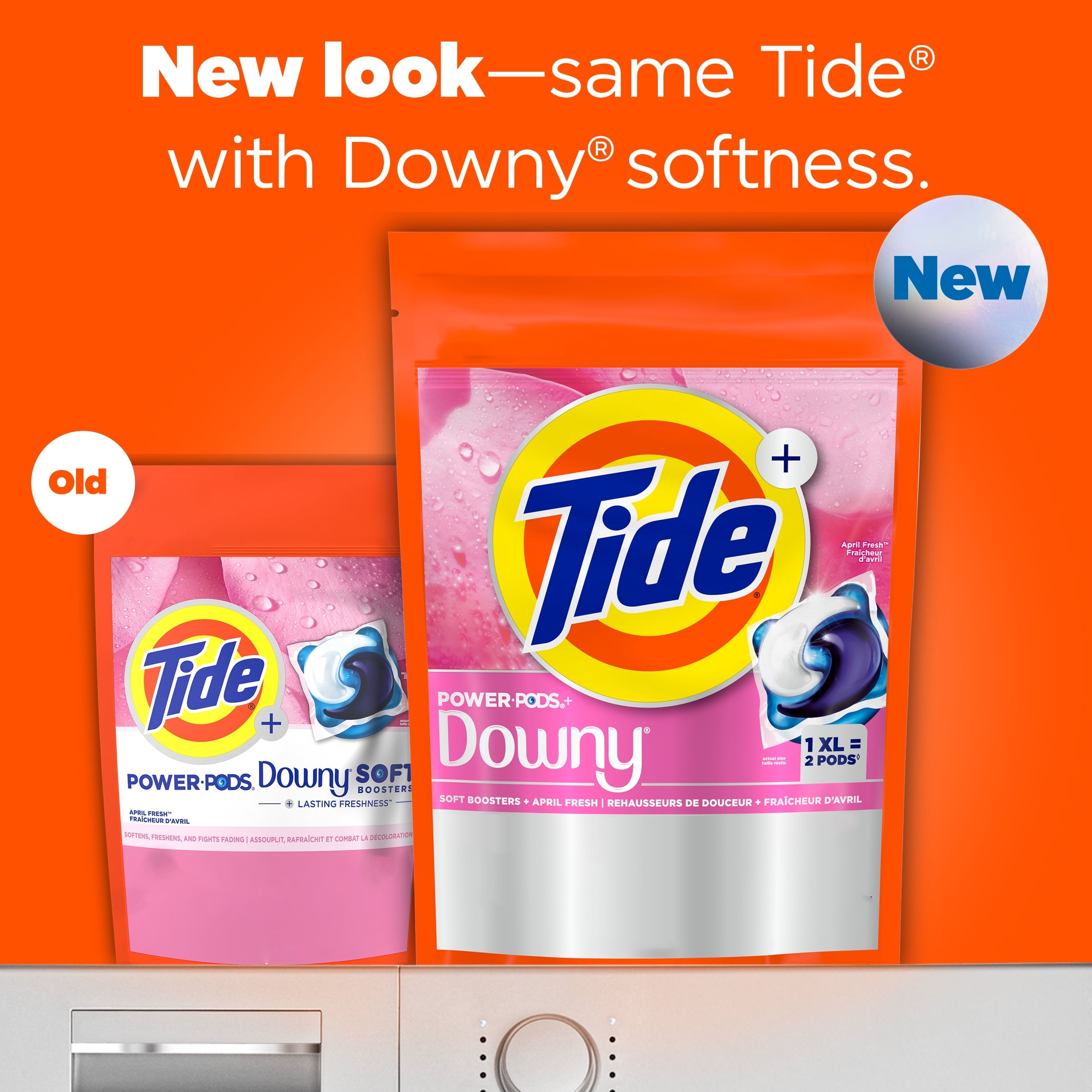 Tide Power PODS with Downy Soft Boosters Laundry Detergent Pacs, April Fresh Scent, 18 Count