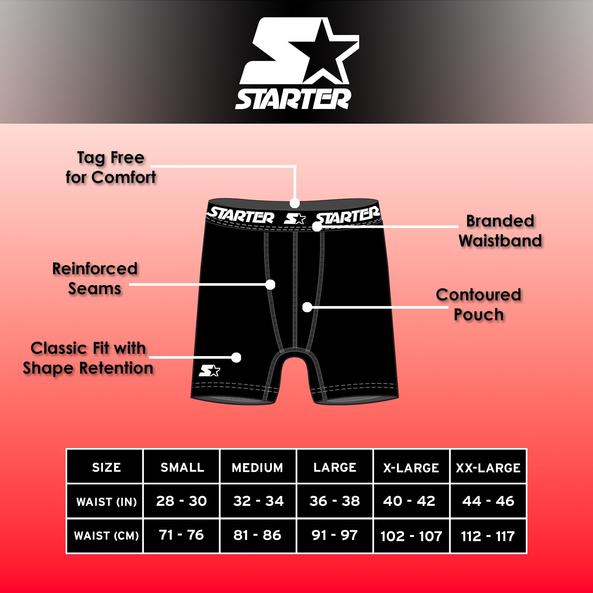Starter Men's Breathable Polyester Boxer Briefs, (10 Pack)