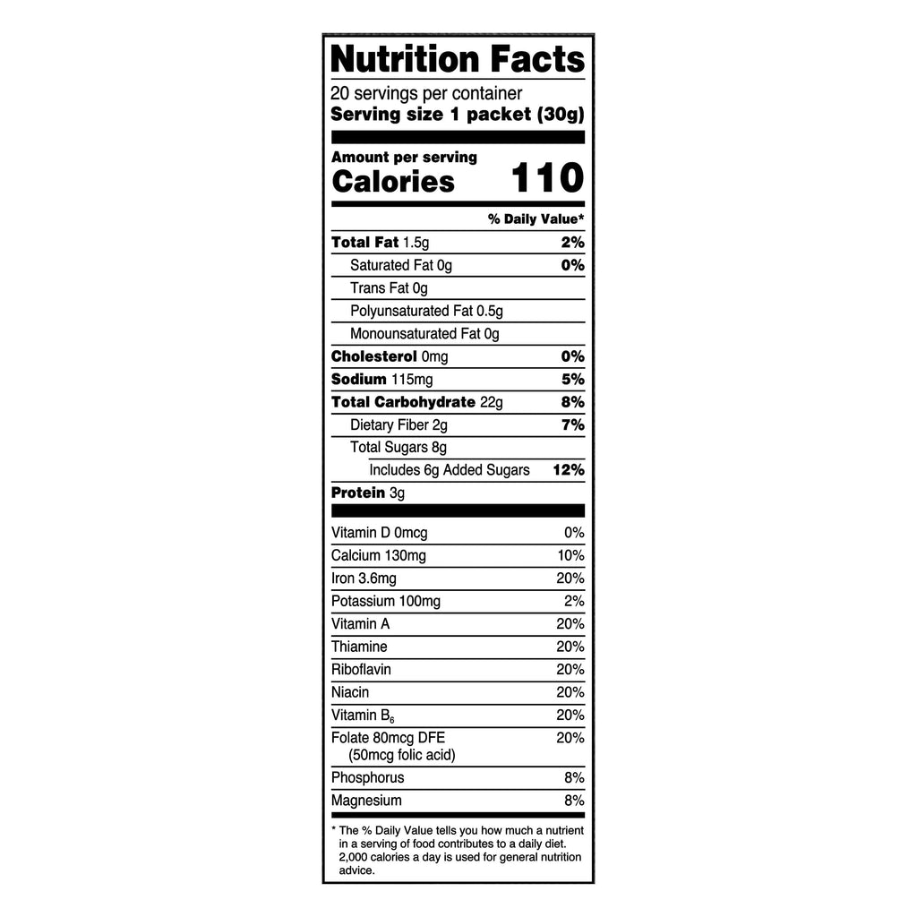 Great Value Strawberries & Cream Instant Oatmeal Value Pack, 1.05 oz, 20 Count