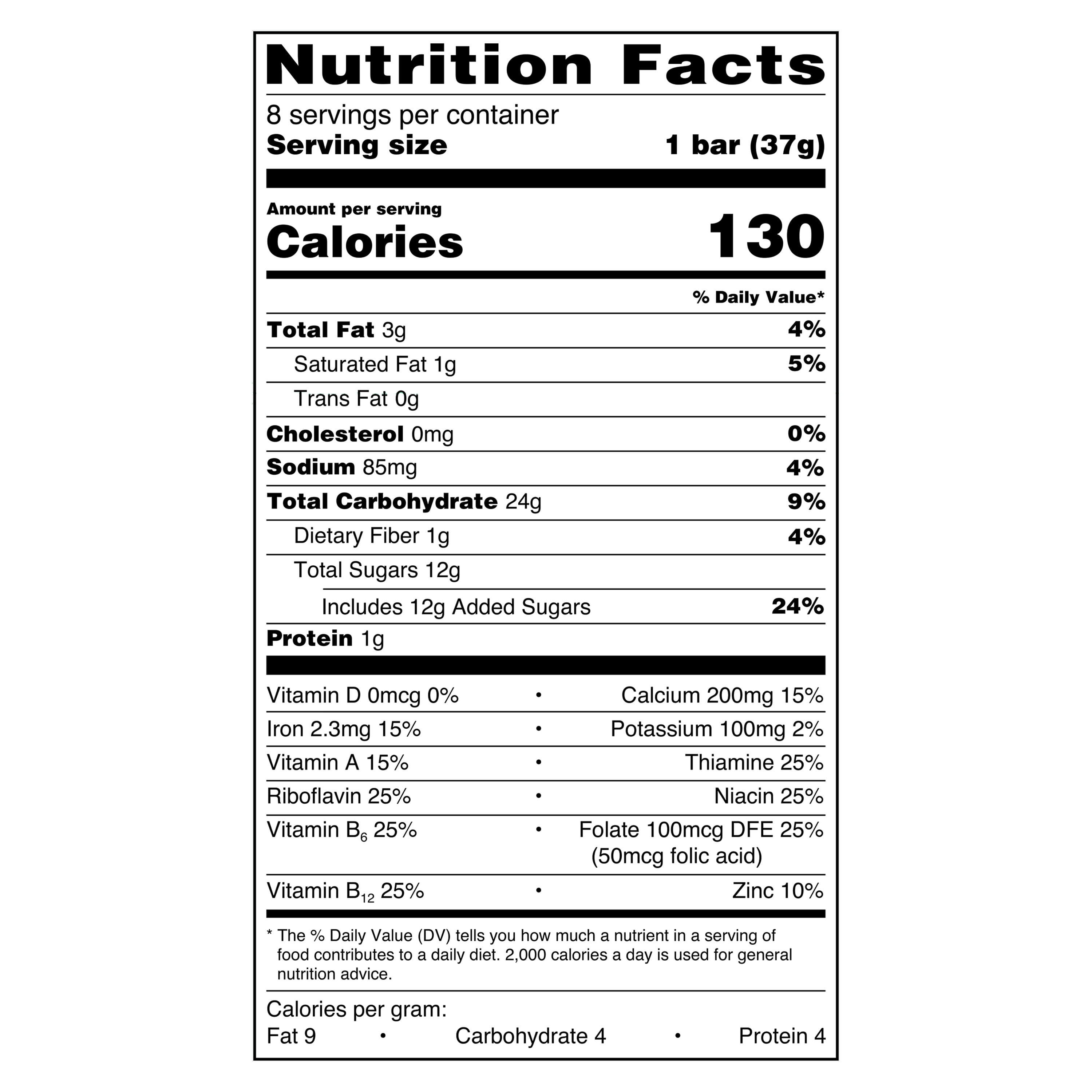 Great Value Fruit & Grain Cereal Bars Apple, Cinnamon, 10.4 oz, 8 Count